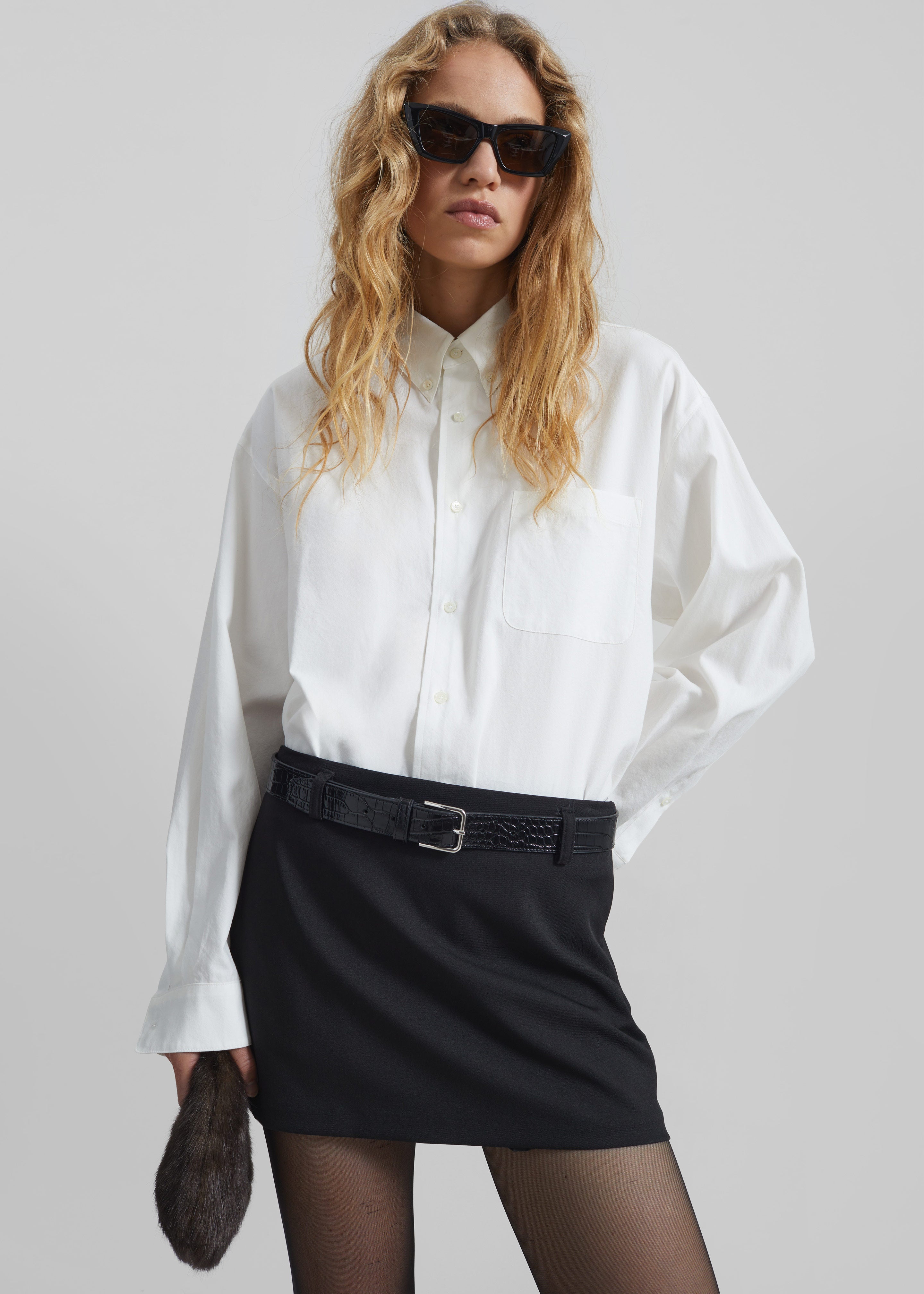 Amomento Mini Fur Tote Bag - Dark Brown - 6