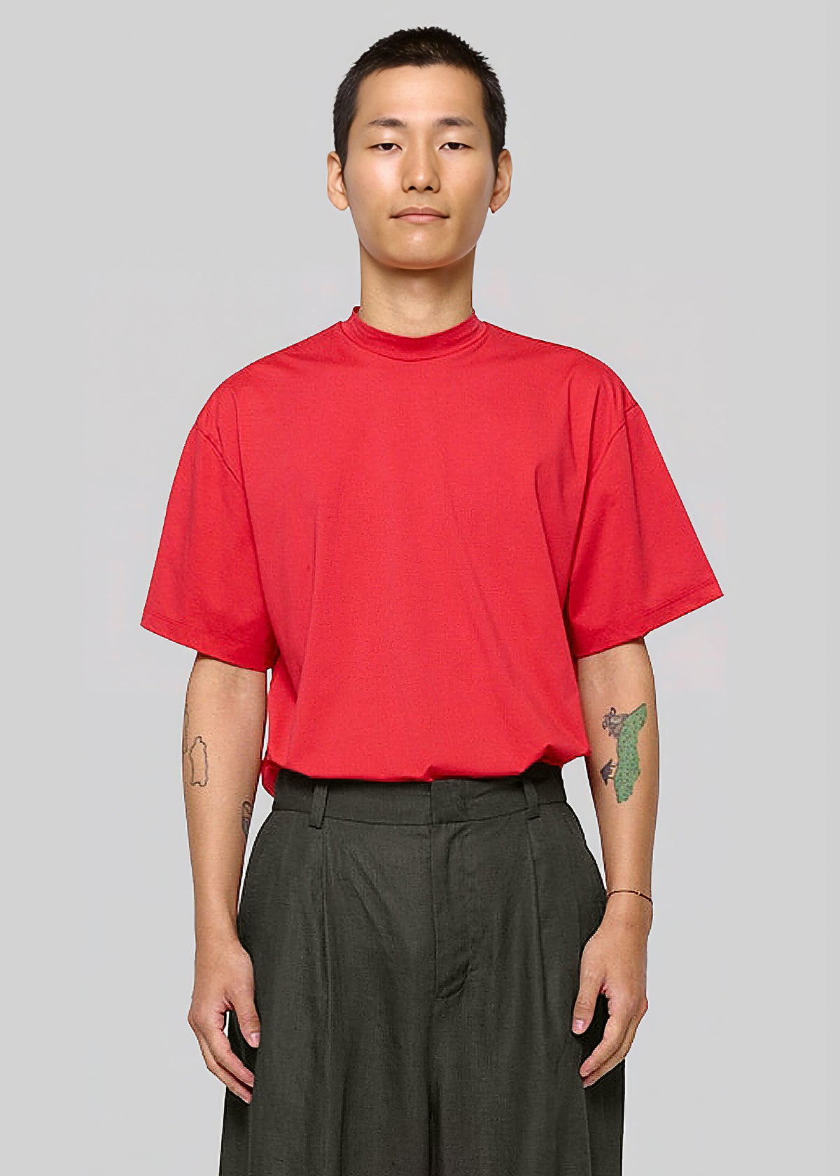 Amomento Mock Neck T-Shirt - Red - 1