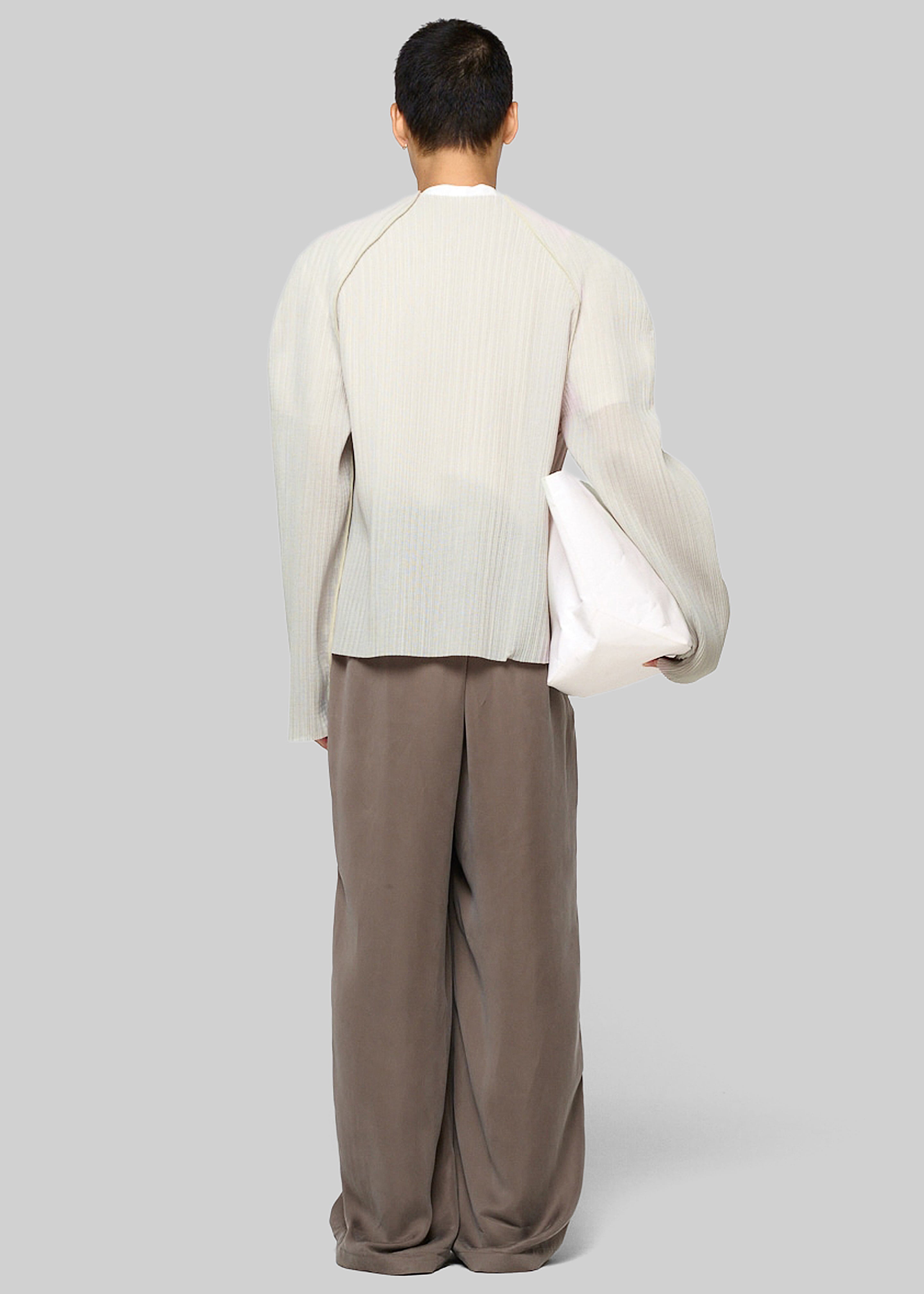 Amomento Pleats Zip Up Jumper - Beige - 4
