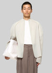 Amomento Pleats Zip Up Jumper - Beige