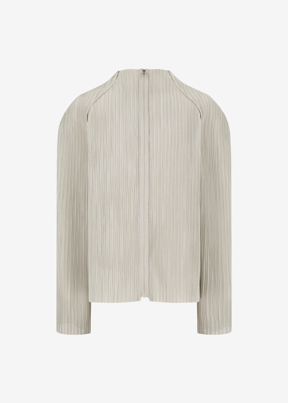 Amomento Pleats Zip Up Jumper - Beige - 7