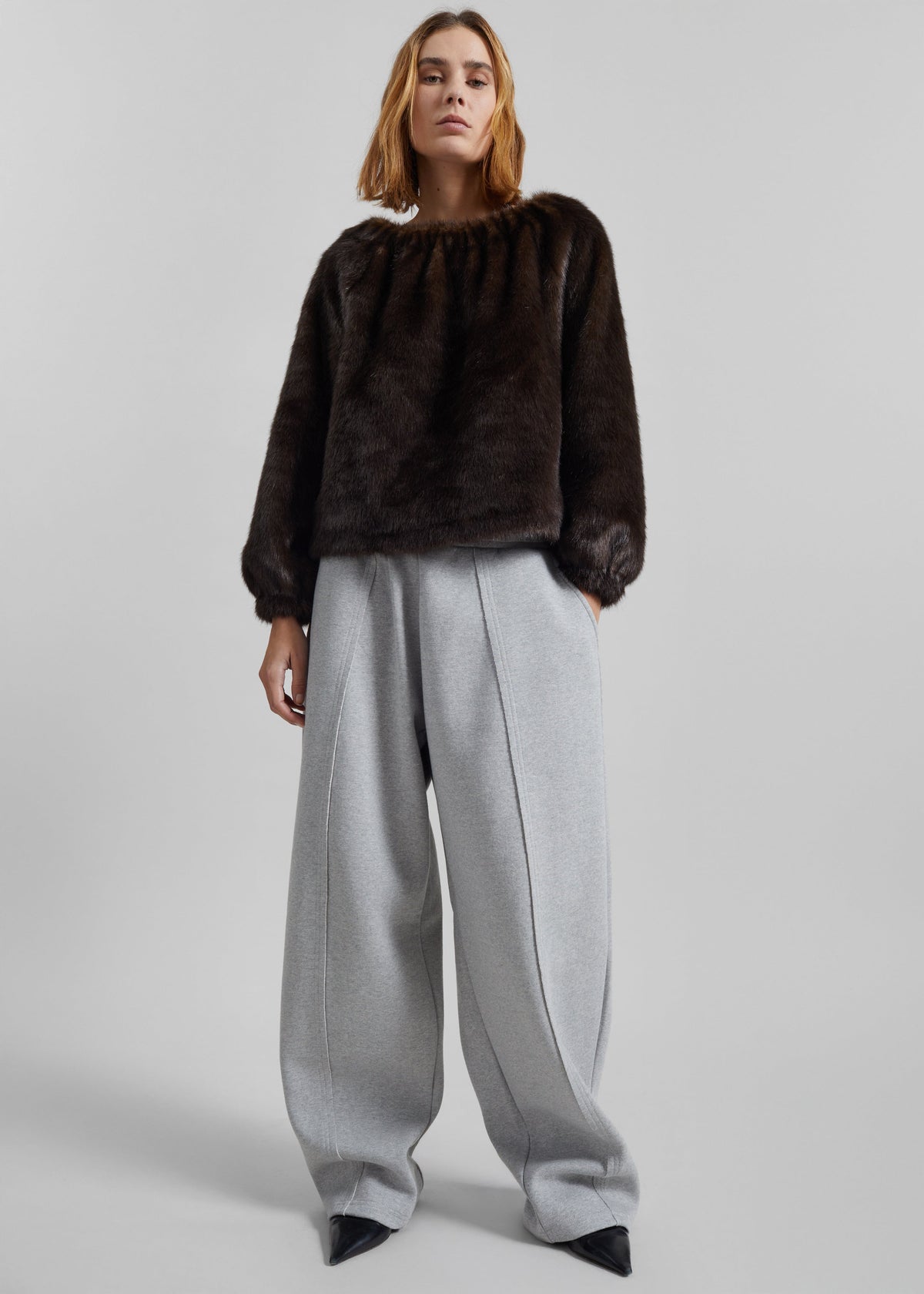 Amomento Shearing Off Shoulder Top - Dark Brown - 2