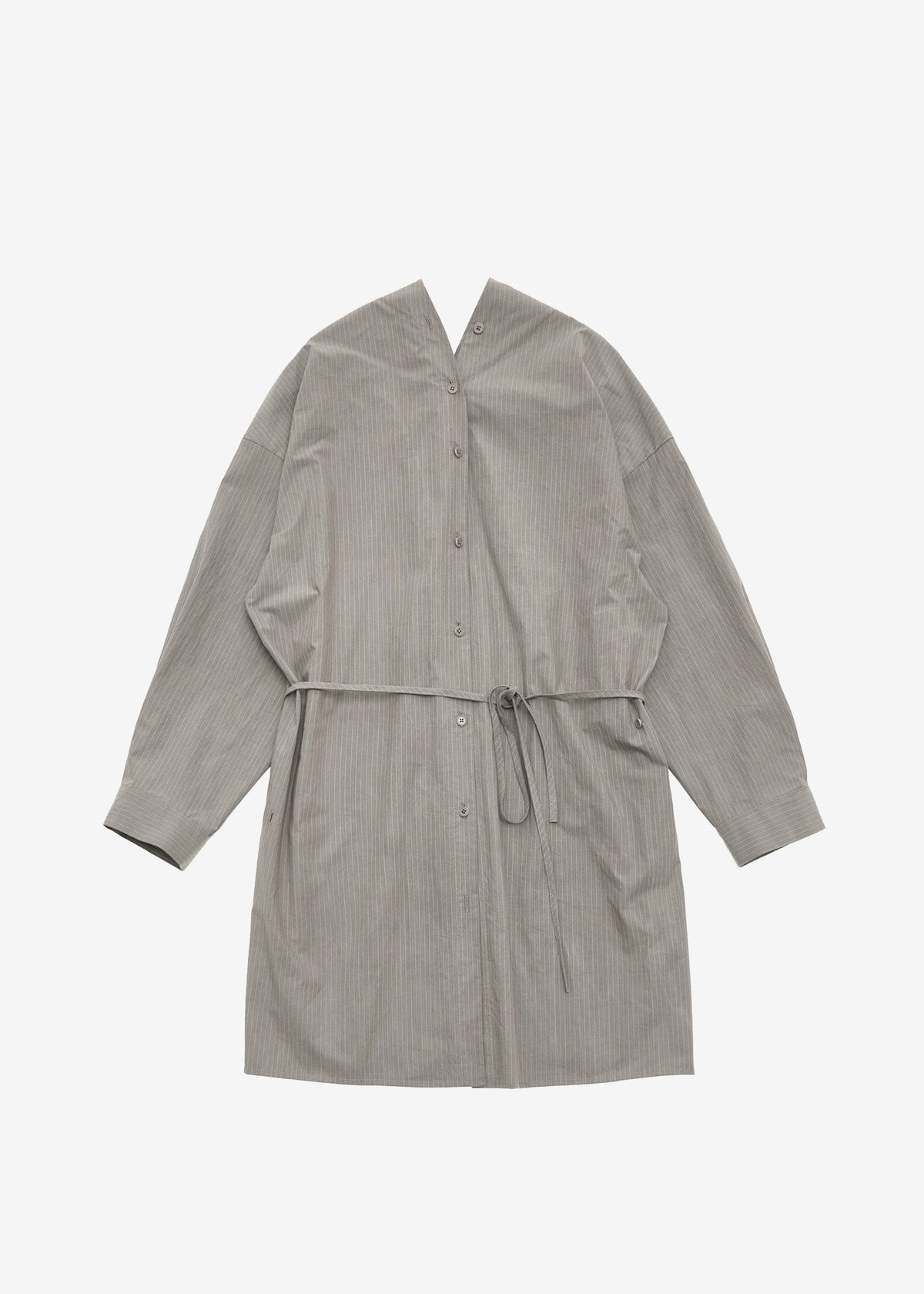 Amomento Striped Shirt Dress - Grey - 9