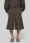 Amomento Two Tuck Wide Shorts - Brown