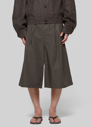 Amomento Two Tuck Wide Shorts - Brown