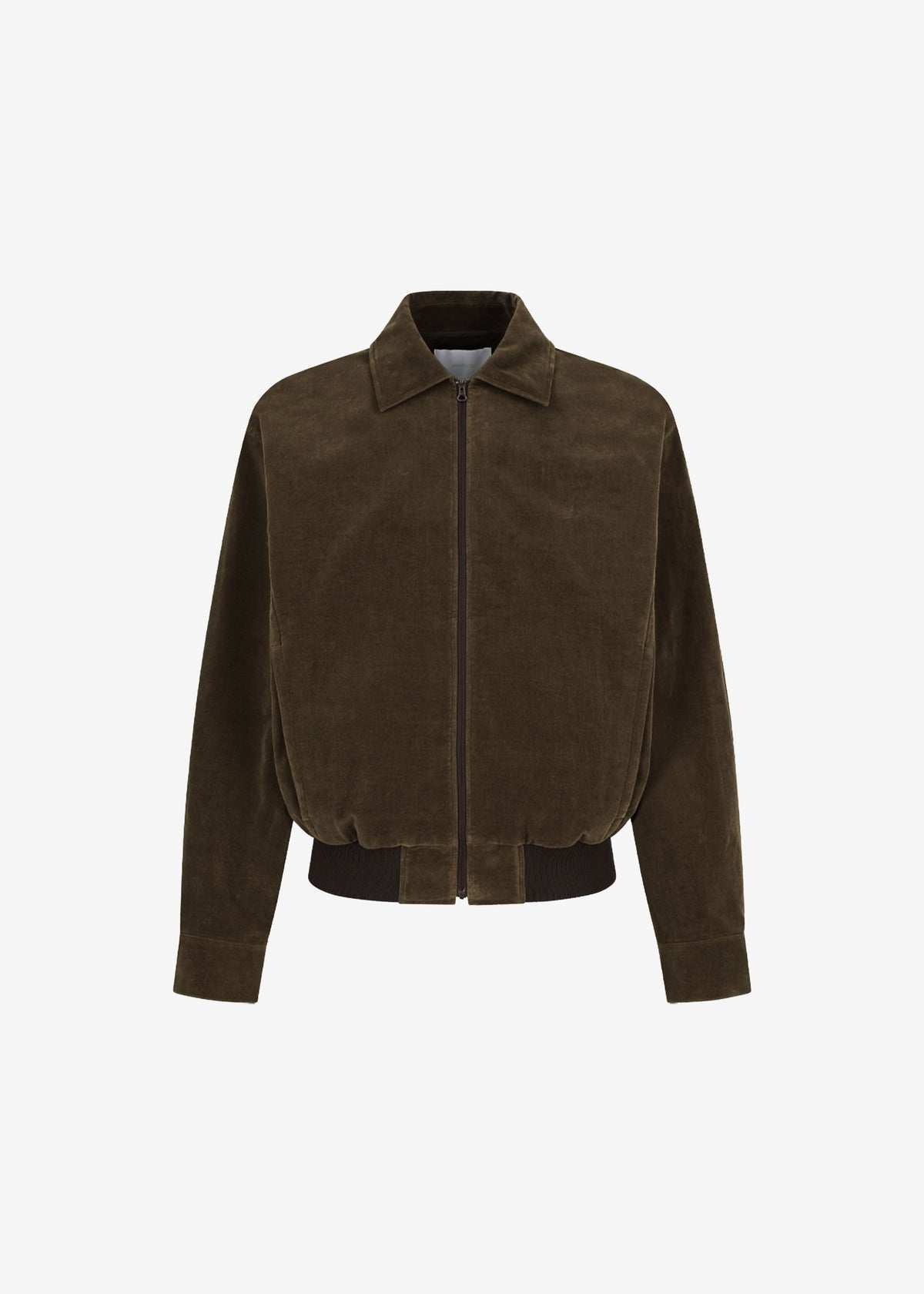 Amomento Velvet Zip Up Jumper - Khaki