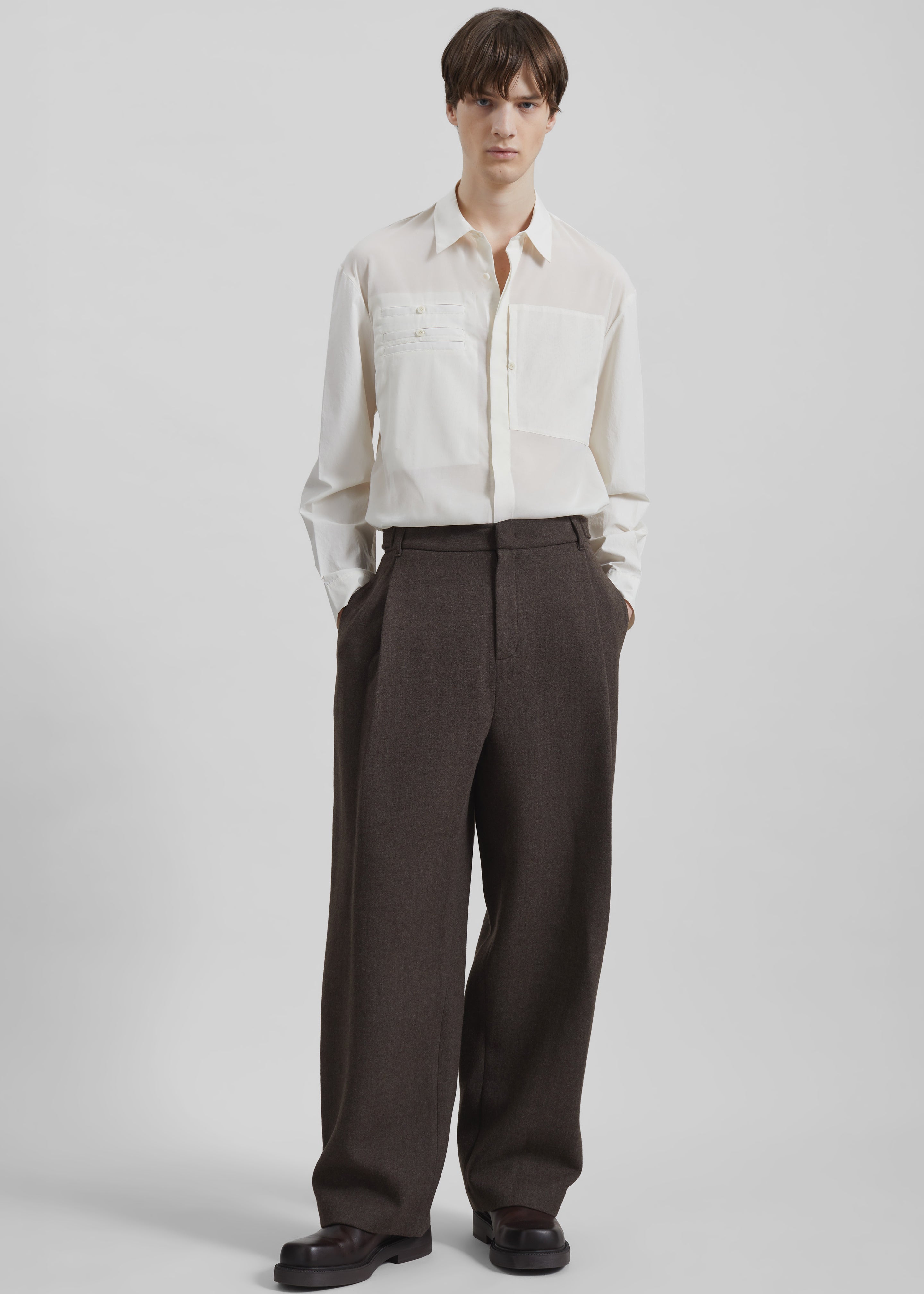 パンツ AMOMENTO Wool Martin Pants Amomento Wool Martin Pants - Brown – The Frankie Shop Europe