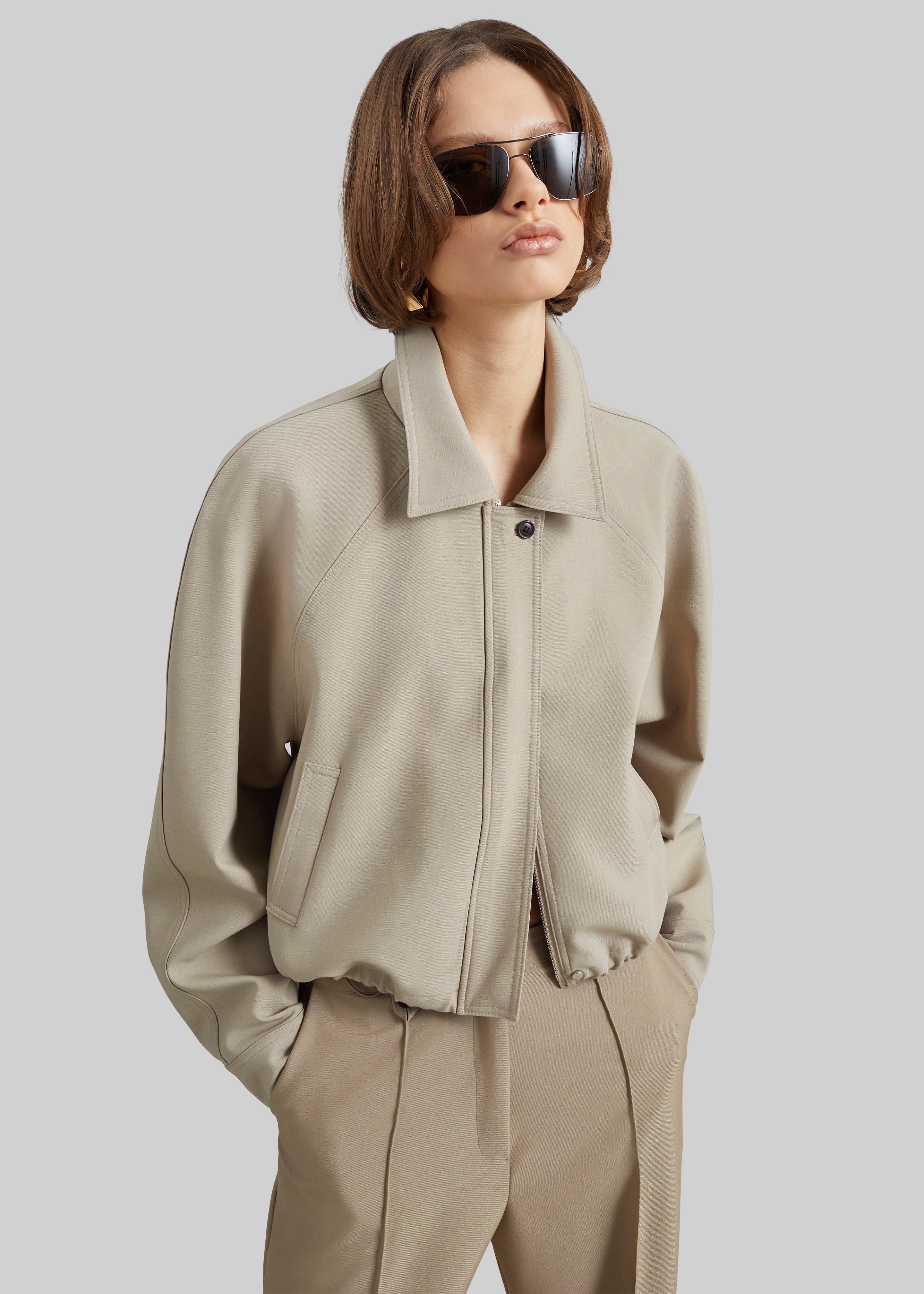 Ancona Curved Blouson - Beige - 1