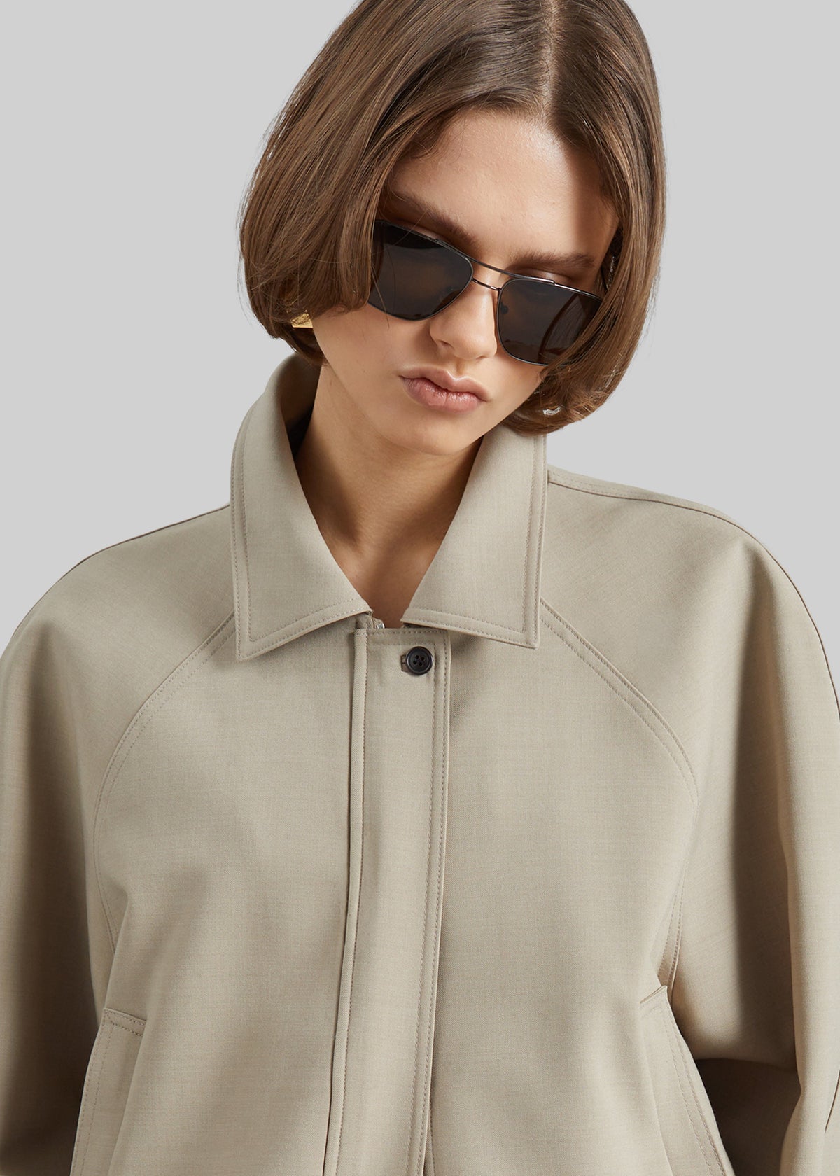 Ancona Curved Blouson - Beige - 4