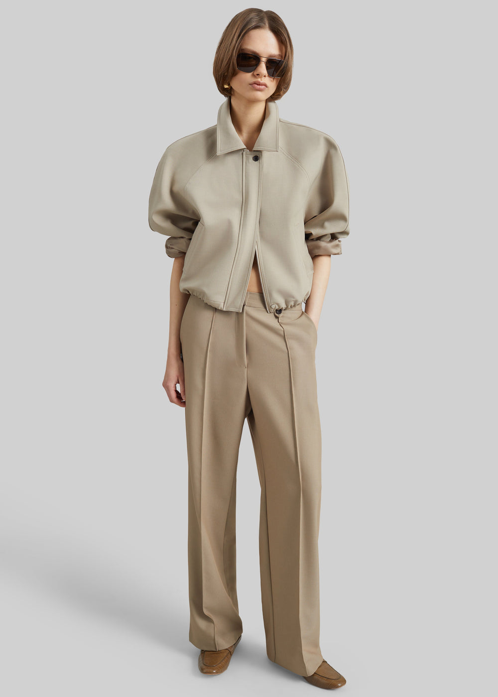 Ancona Curved Blouson - Beige - 1
