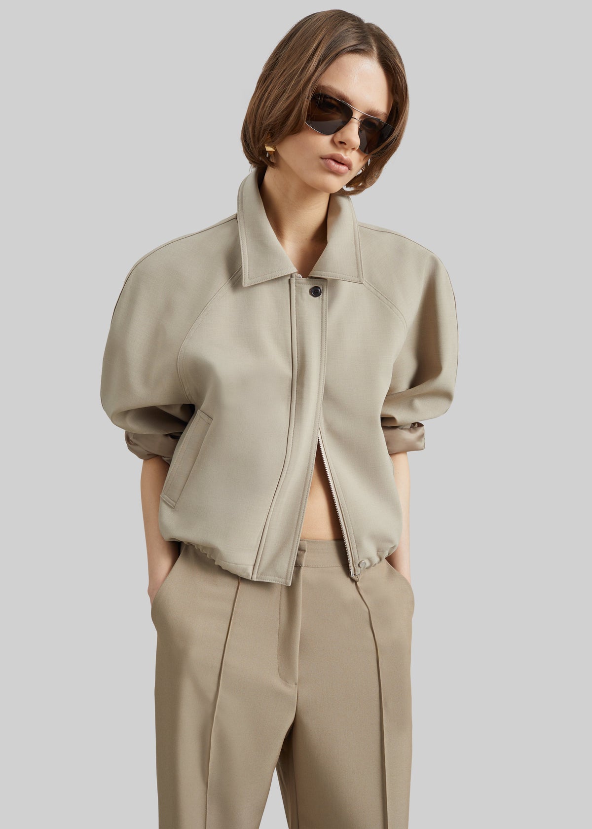 Ancona Curved Blouson - Beige - 3