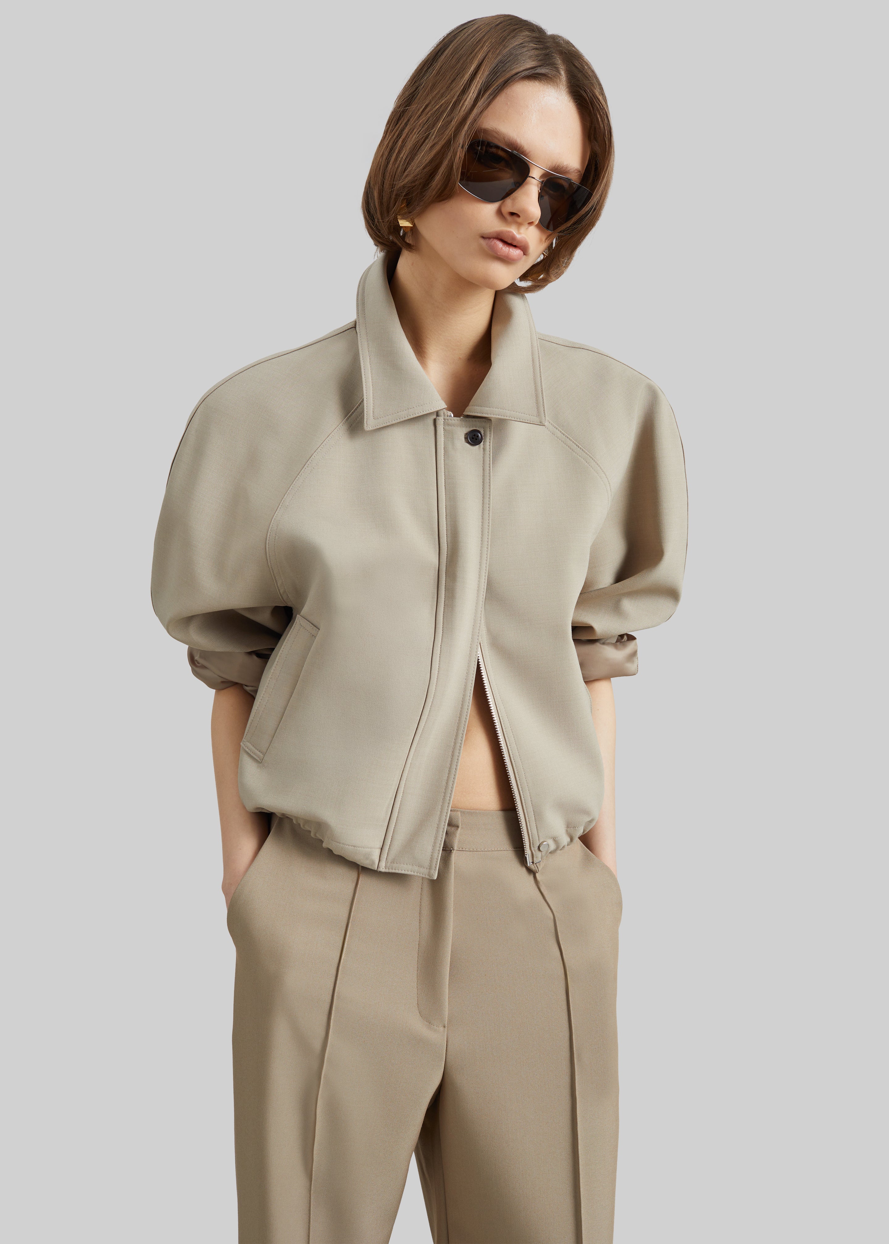 Ancona Curved Blouson - Beige - 3
