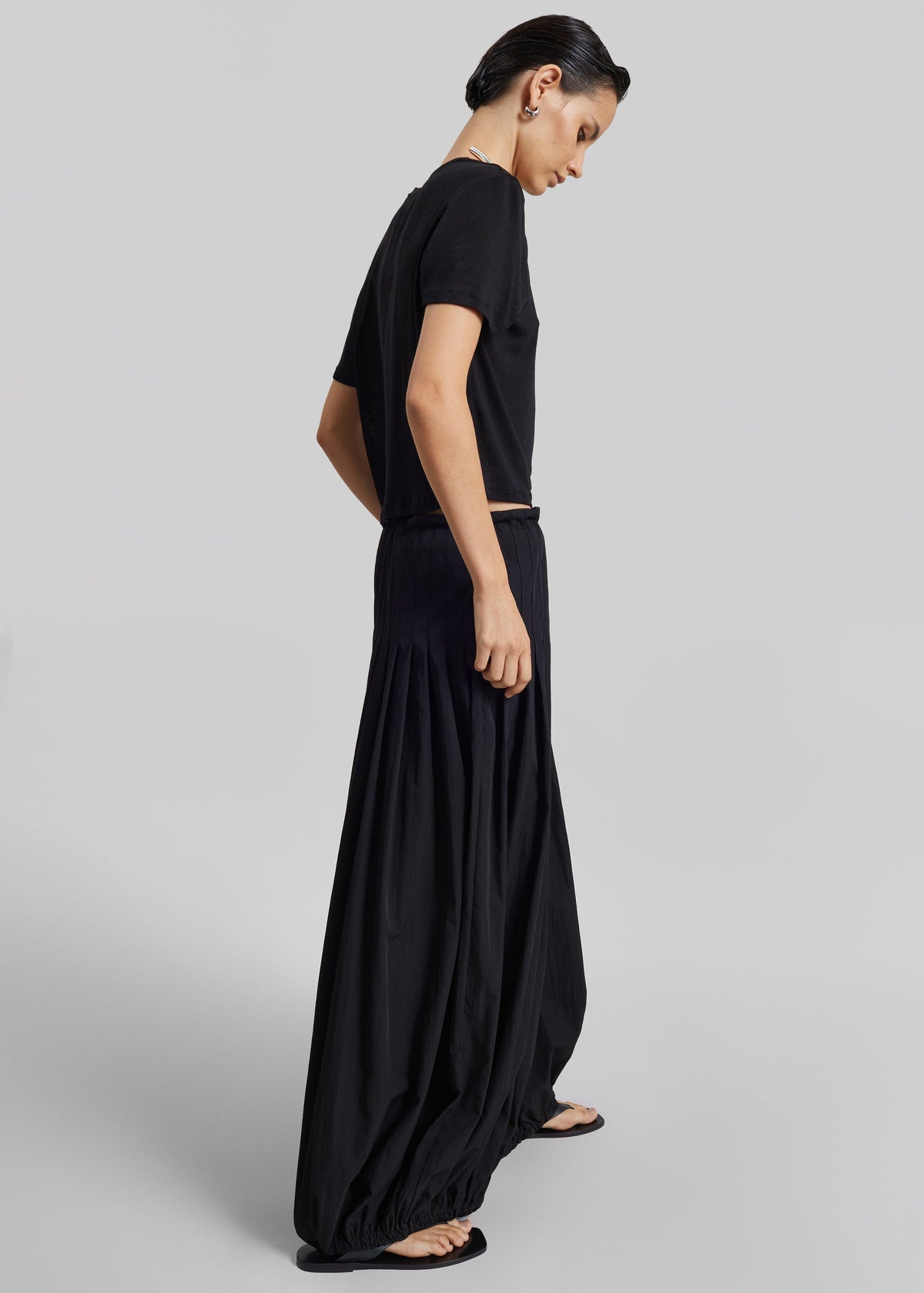 Andria Cropped Knit Top - Black - 5