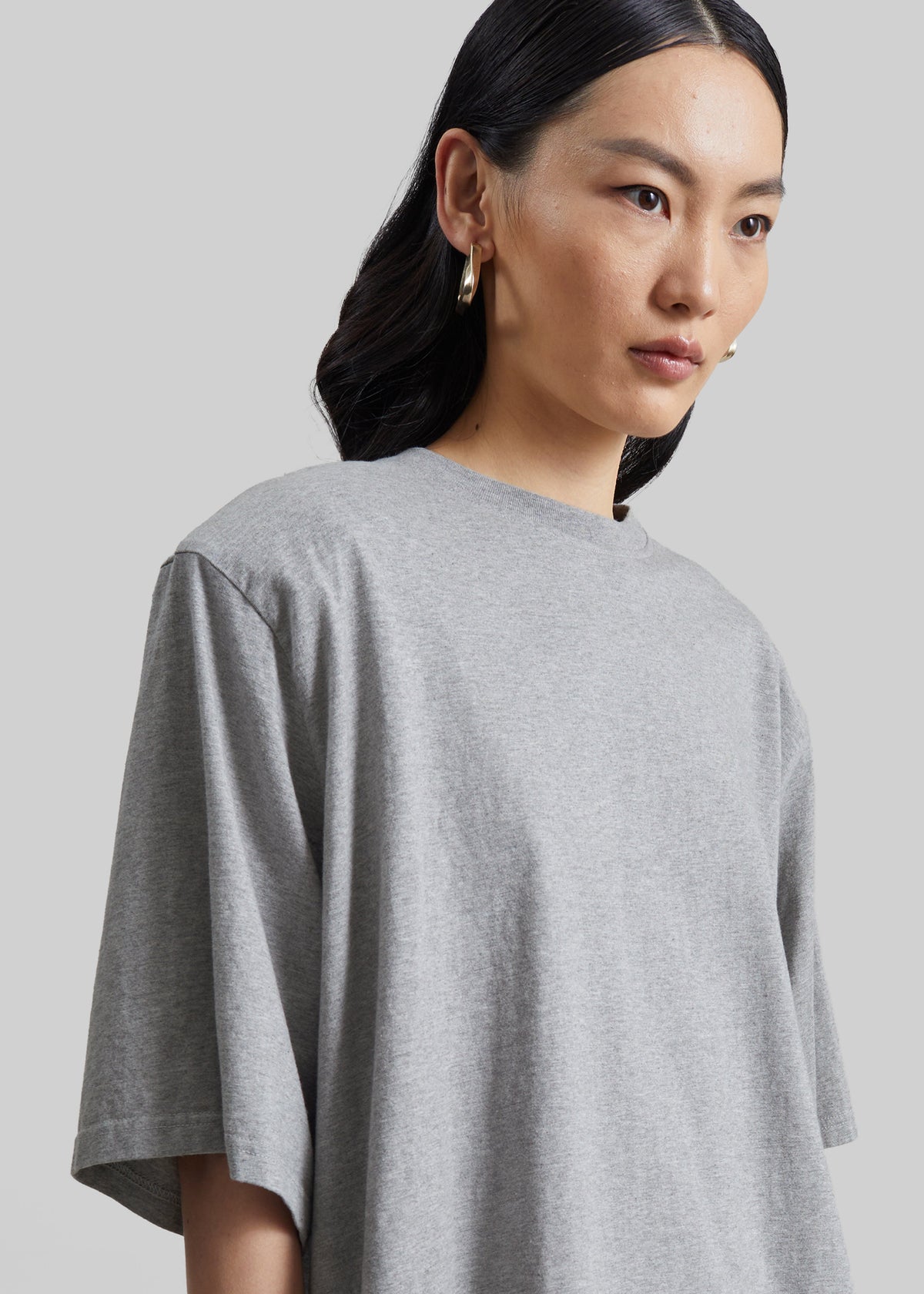 Anira Padded T-Shirt - Grey Melange - 3