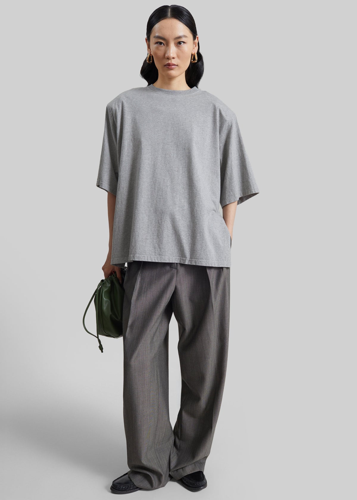 Anira Padded T-Shirt - Grey Melange - 2