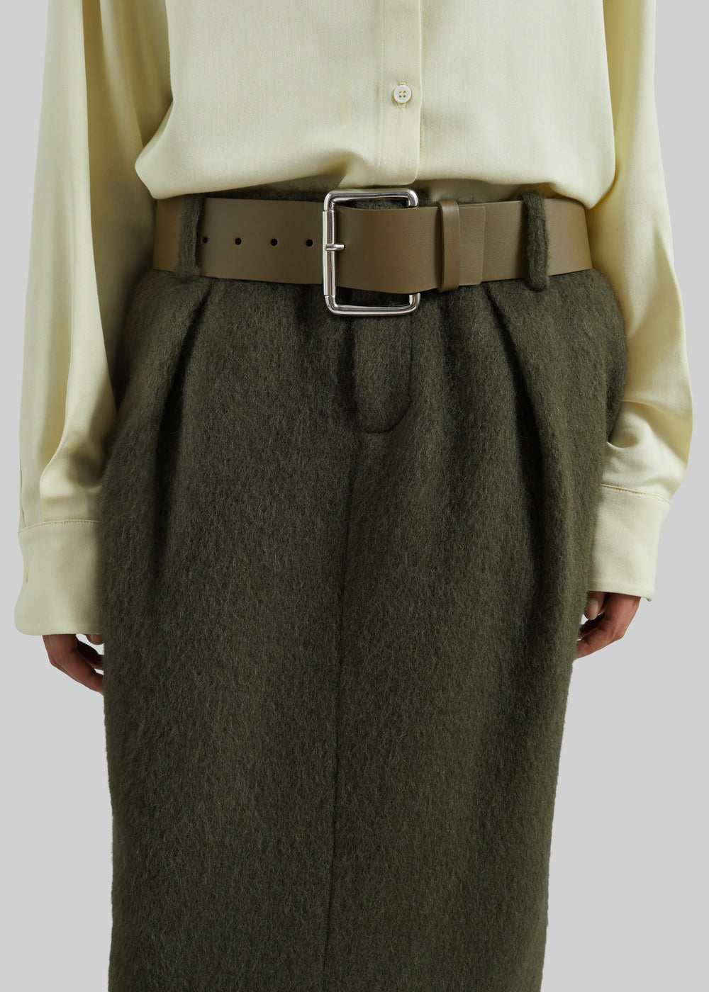 Marty Leather Belt - Army Green - 1