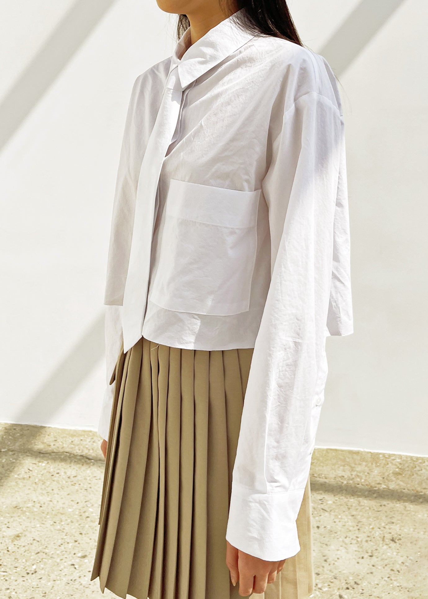 Annie Necktie Shirt - White - 1