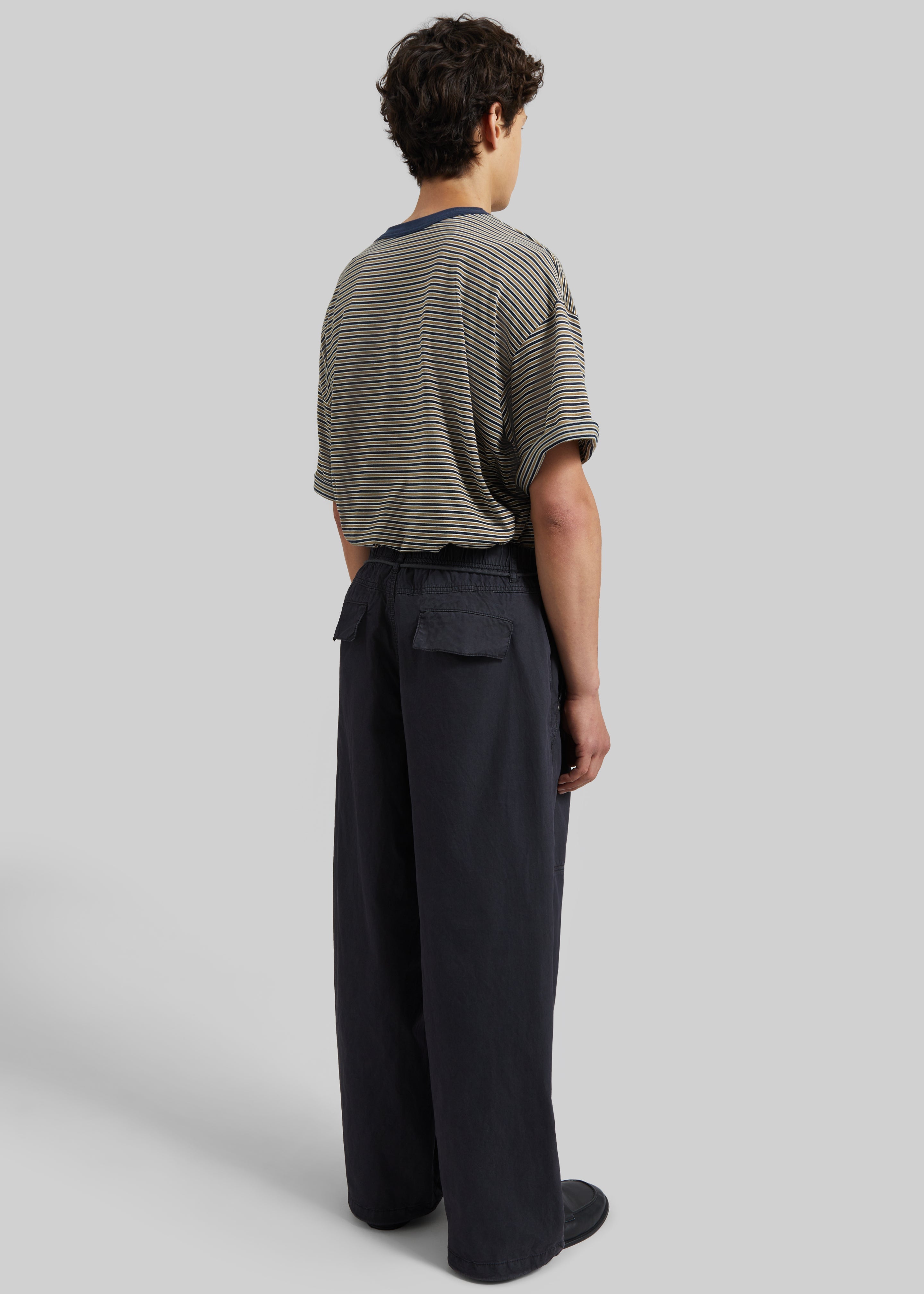 Antheor Drawstring Wide Leg Pants - Charcoal - 6