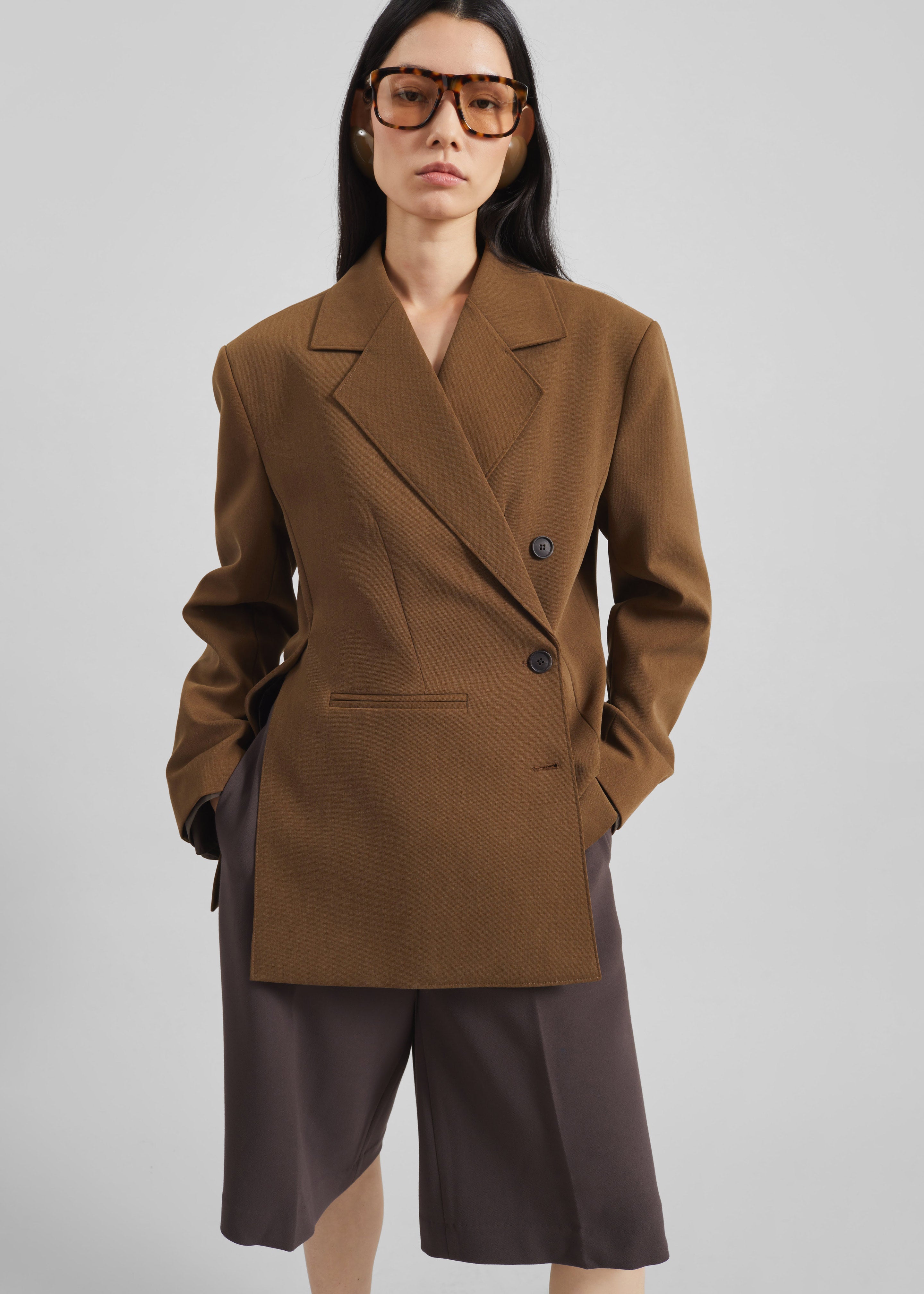 Antwerp Wrap Blazer - Brown - 2