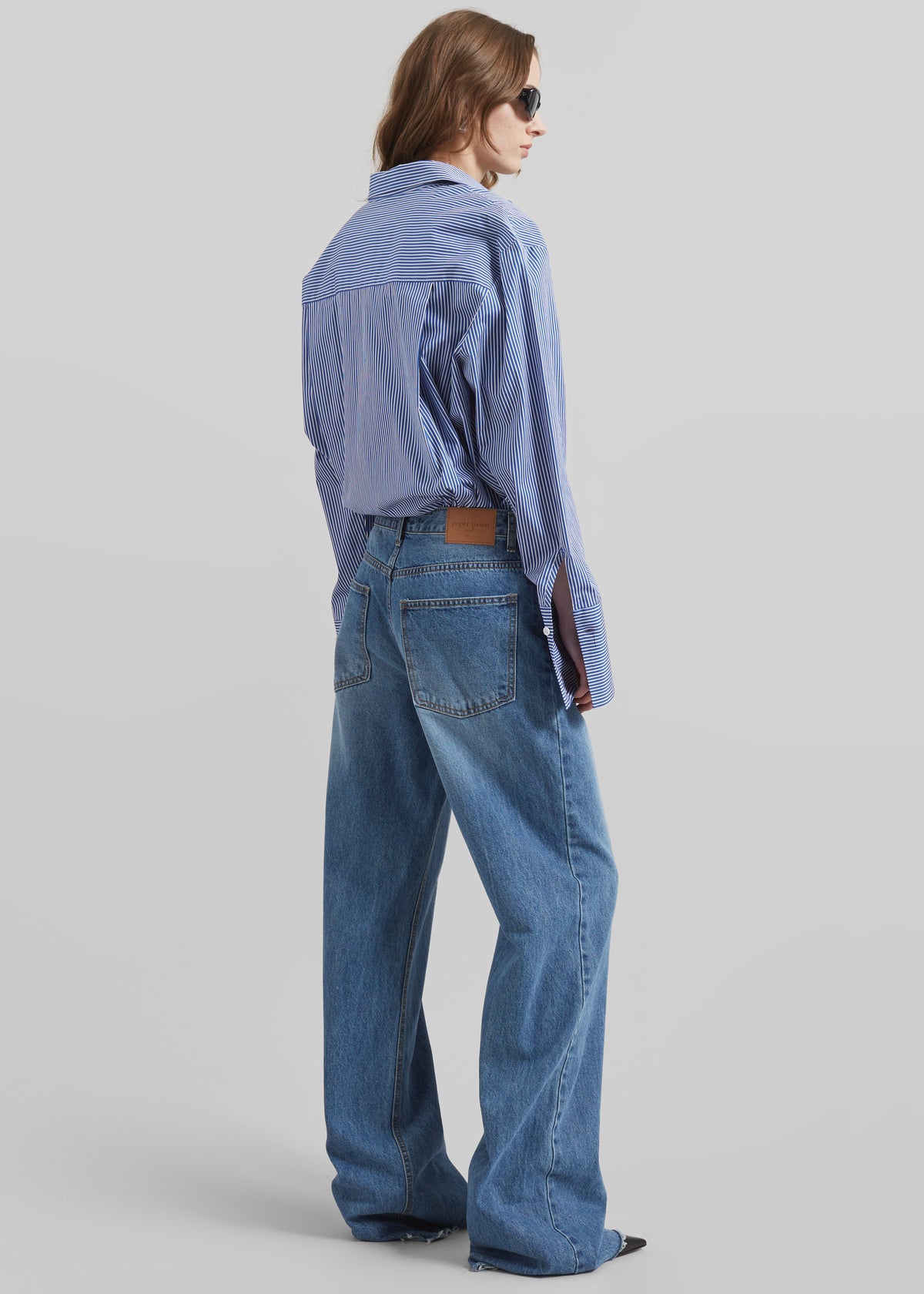 Anvers Striped Cotton Button Up Shirt - Blue/White Stripe - 7