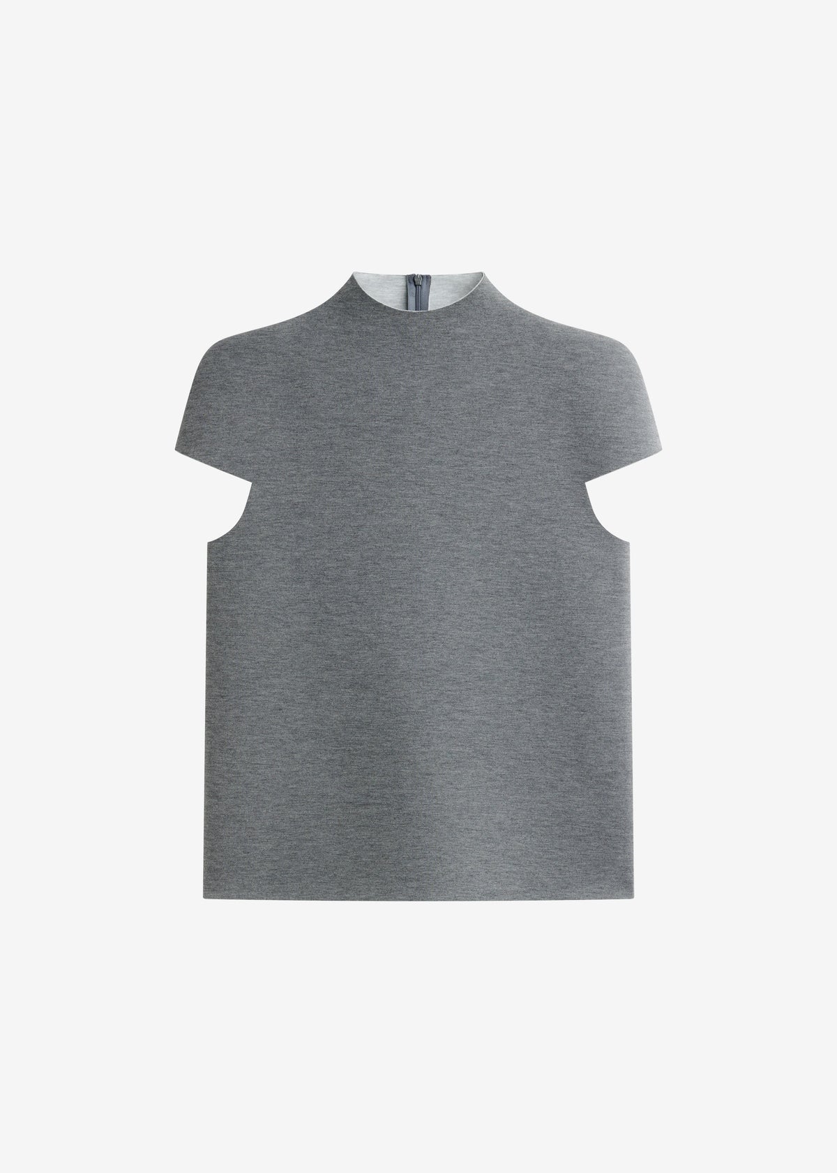Anya Neoprene Sculpted Sleeve Top - Grey Melange - 8