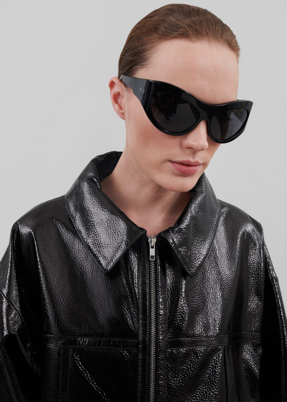 Arbor Crackled Faux Leather Jacket - Black - 7