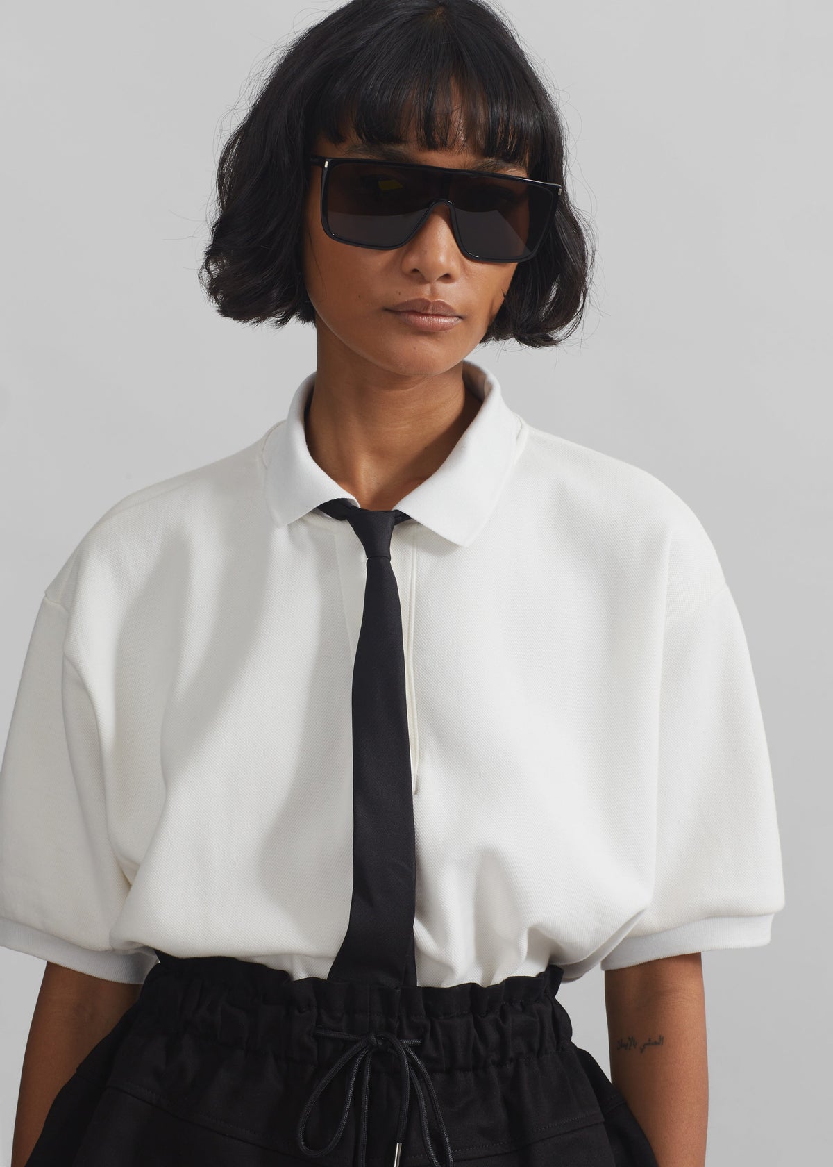 Arda Crop Polo - White - 2