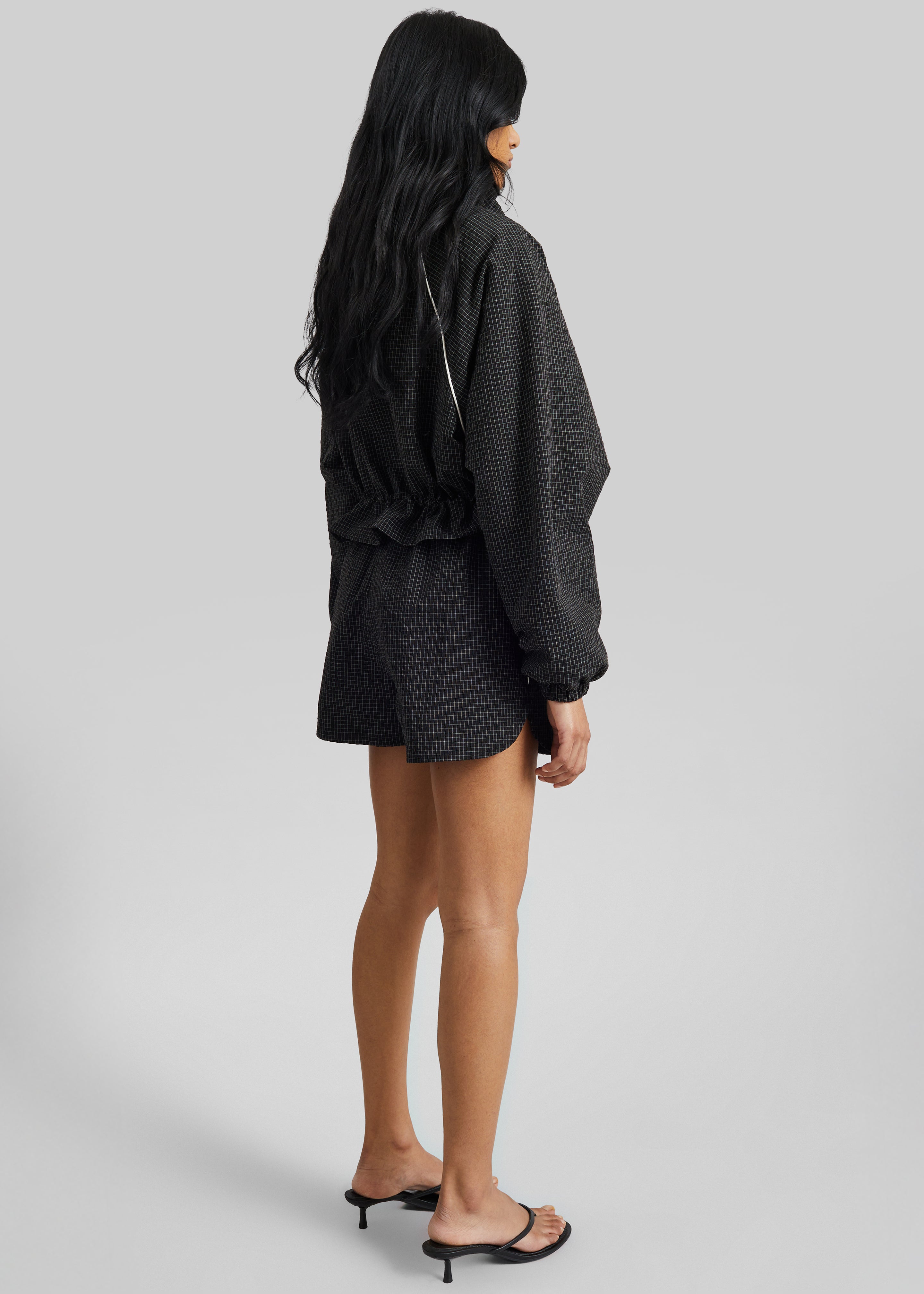 Arizona Seersucker Drawstring Track Jacket - Checked Black – The