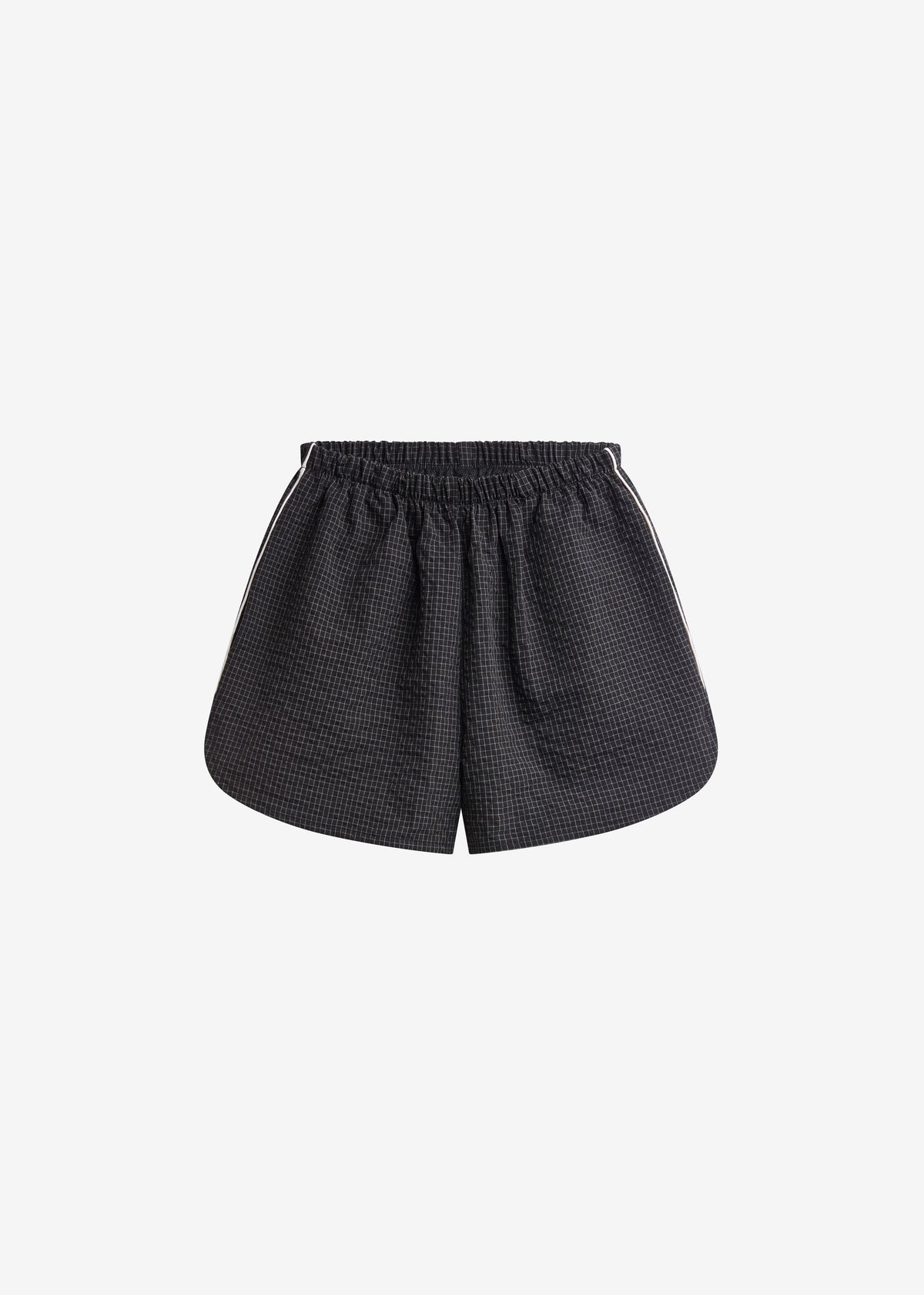 Arizona Seersucker Track Shorts - Checked Black - 10
