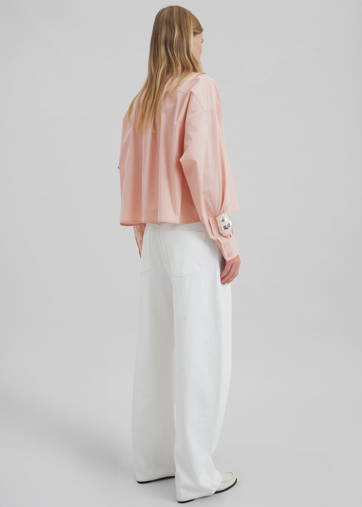 Arlen Cotton Boxy Shirt - Faded Pink - 6