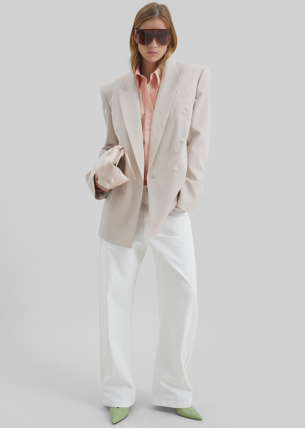 Arlen Cotton Boxy Shirt - Faded Pink - 1