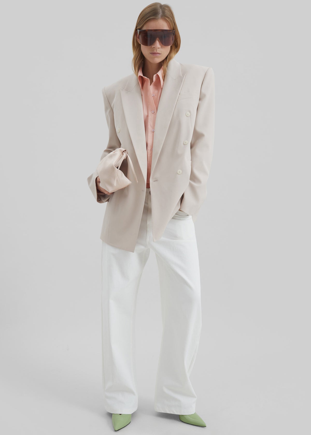 Arlen Cotton Boxy Shirt - Faded Pink - 2