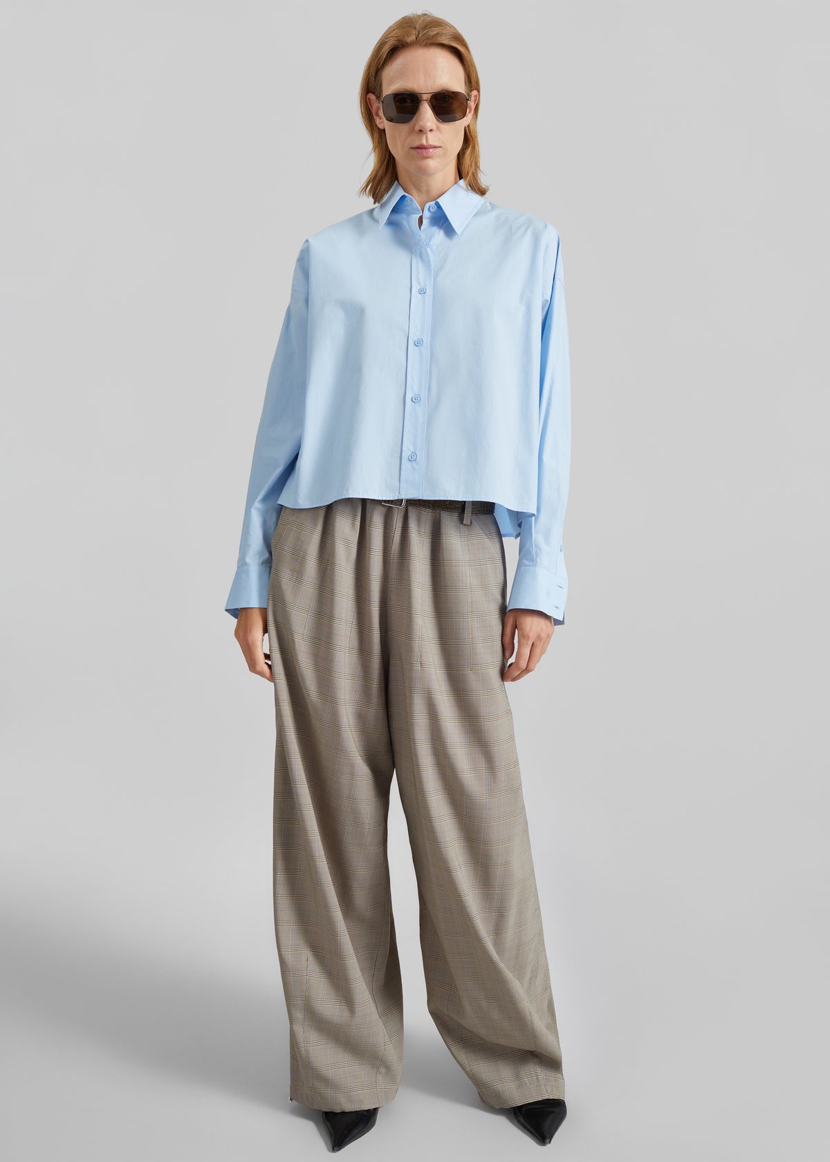 Arlen Cotton Boxy Shirt - Light Blue - 5