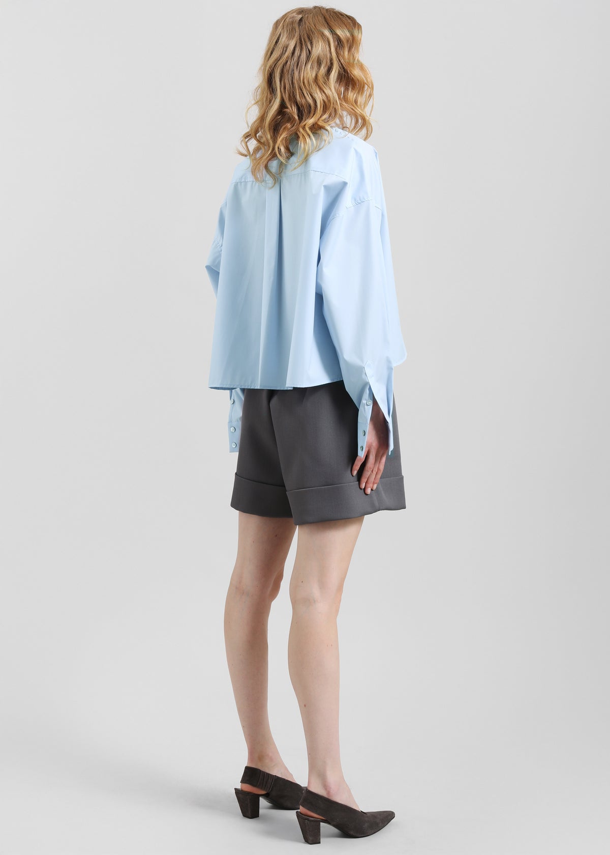 Arlen Cotton Boxy Shirt - Light Blue - 10