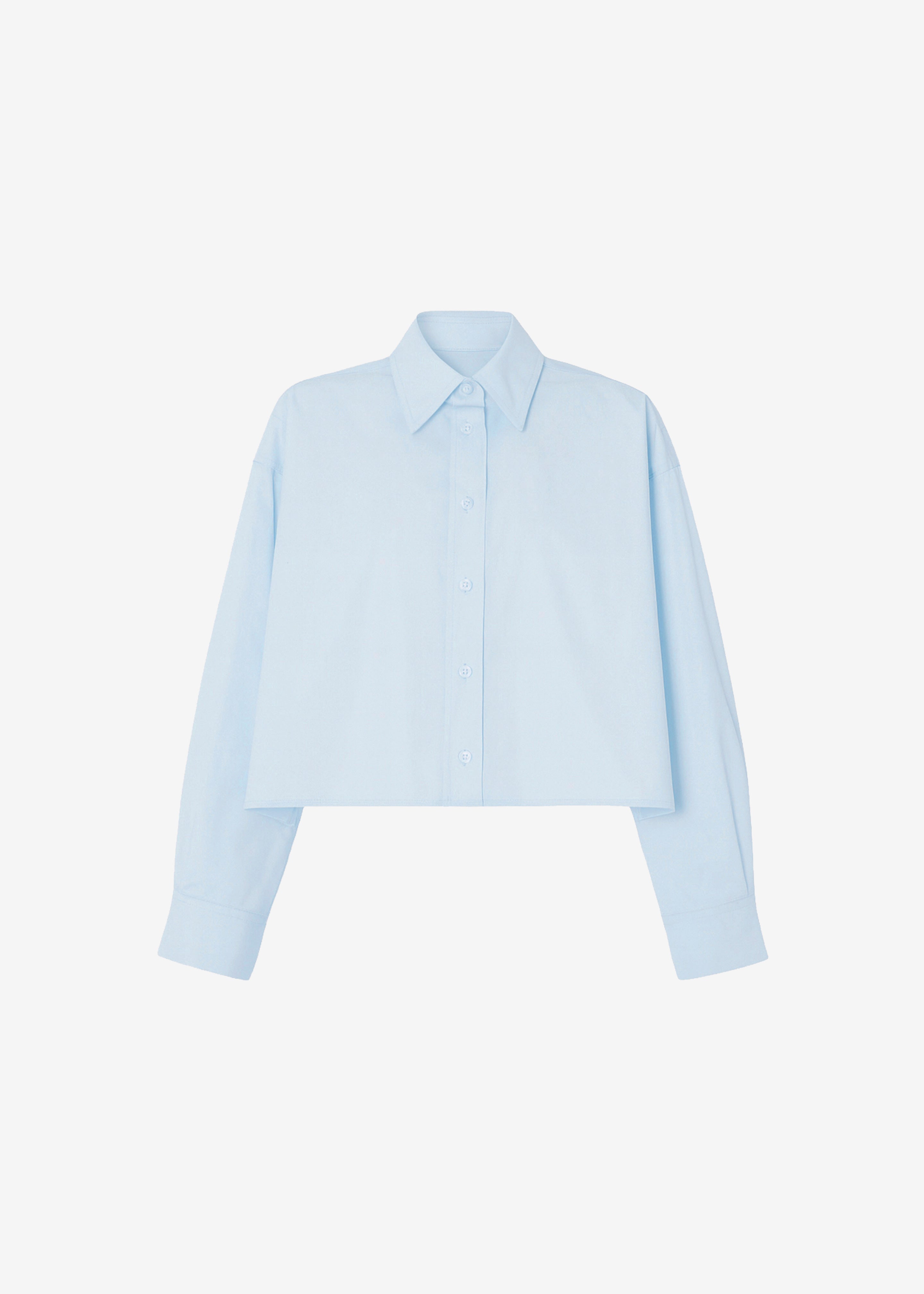 Arlen Cotton Boxy Shirt - Light Blue - 11