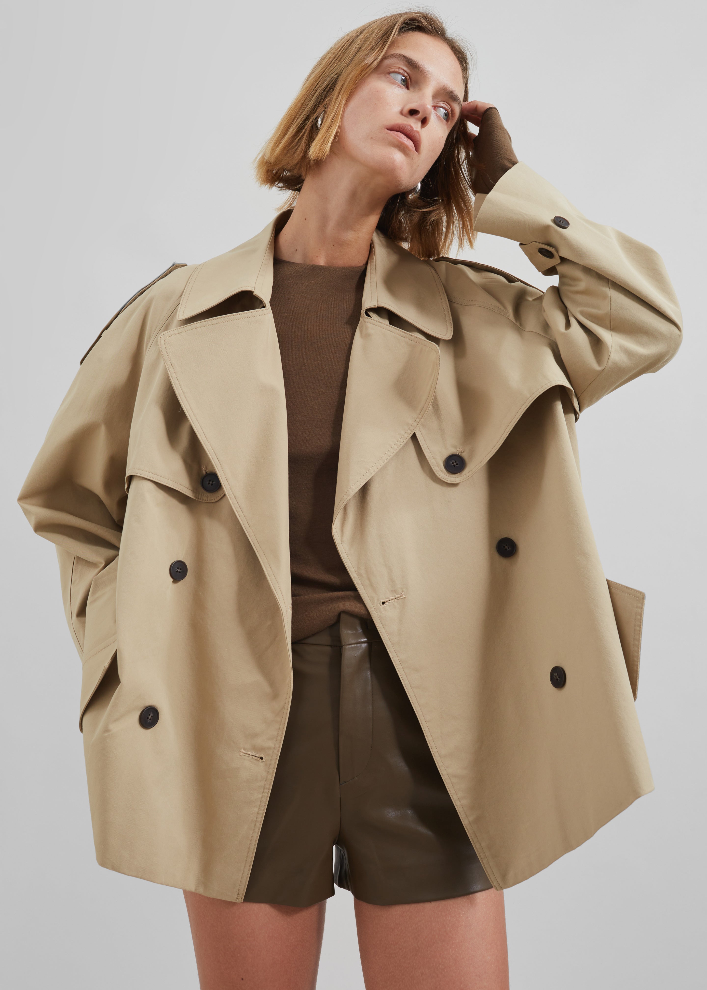 Arlington Short Trench - Beige - 4