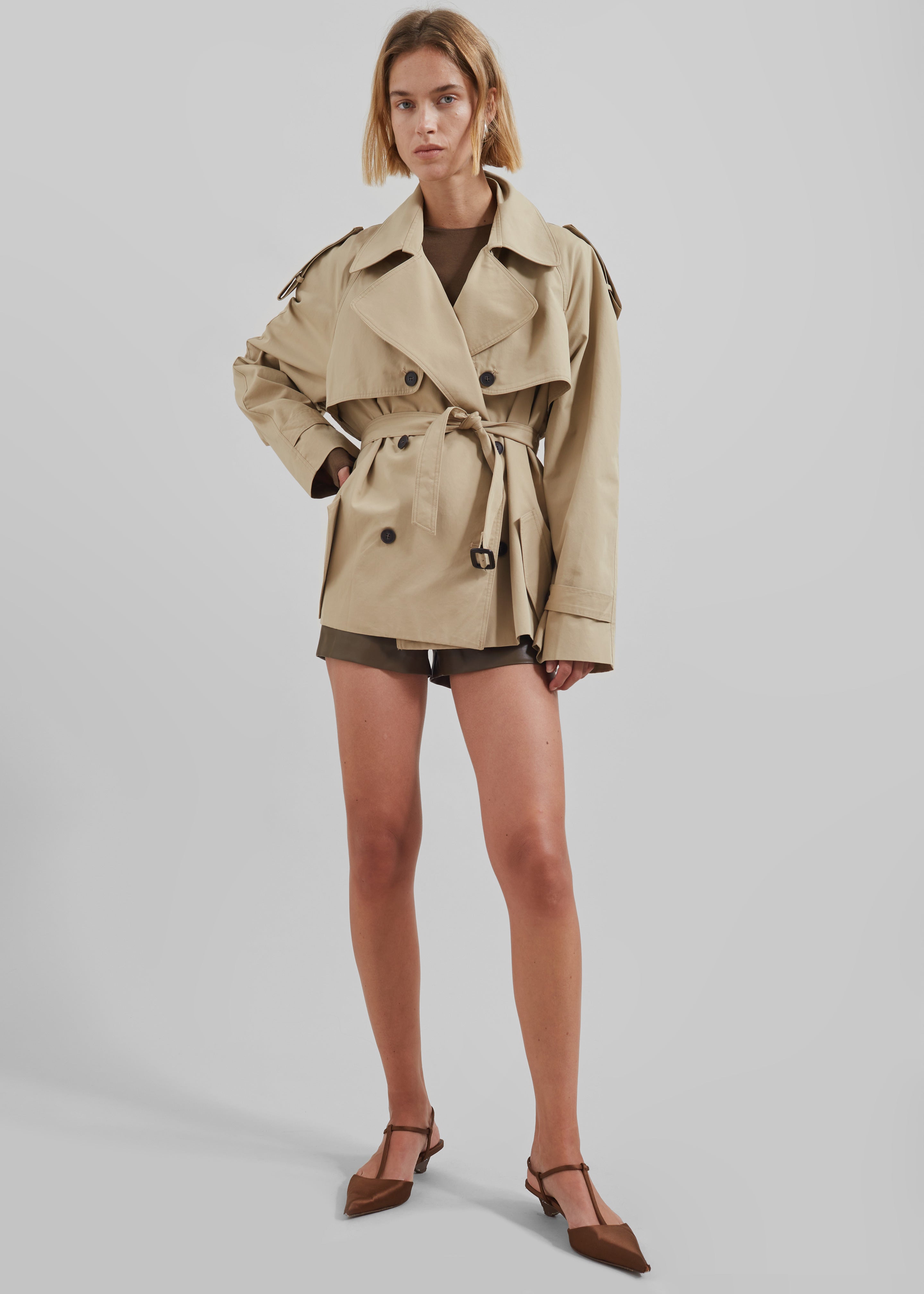 Arlington Short Trench - Beige - 2