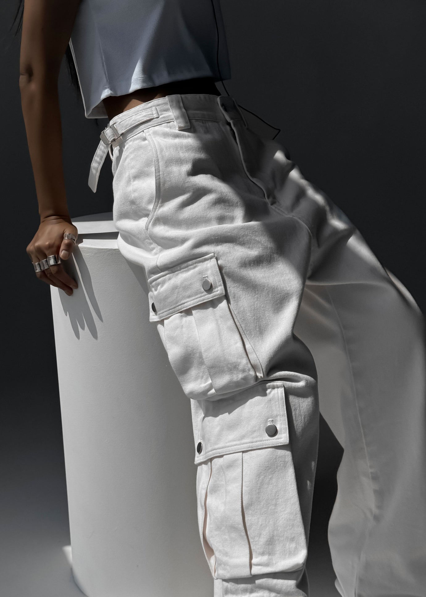 Arlon Cargo Pants - White - 1