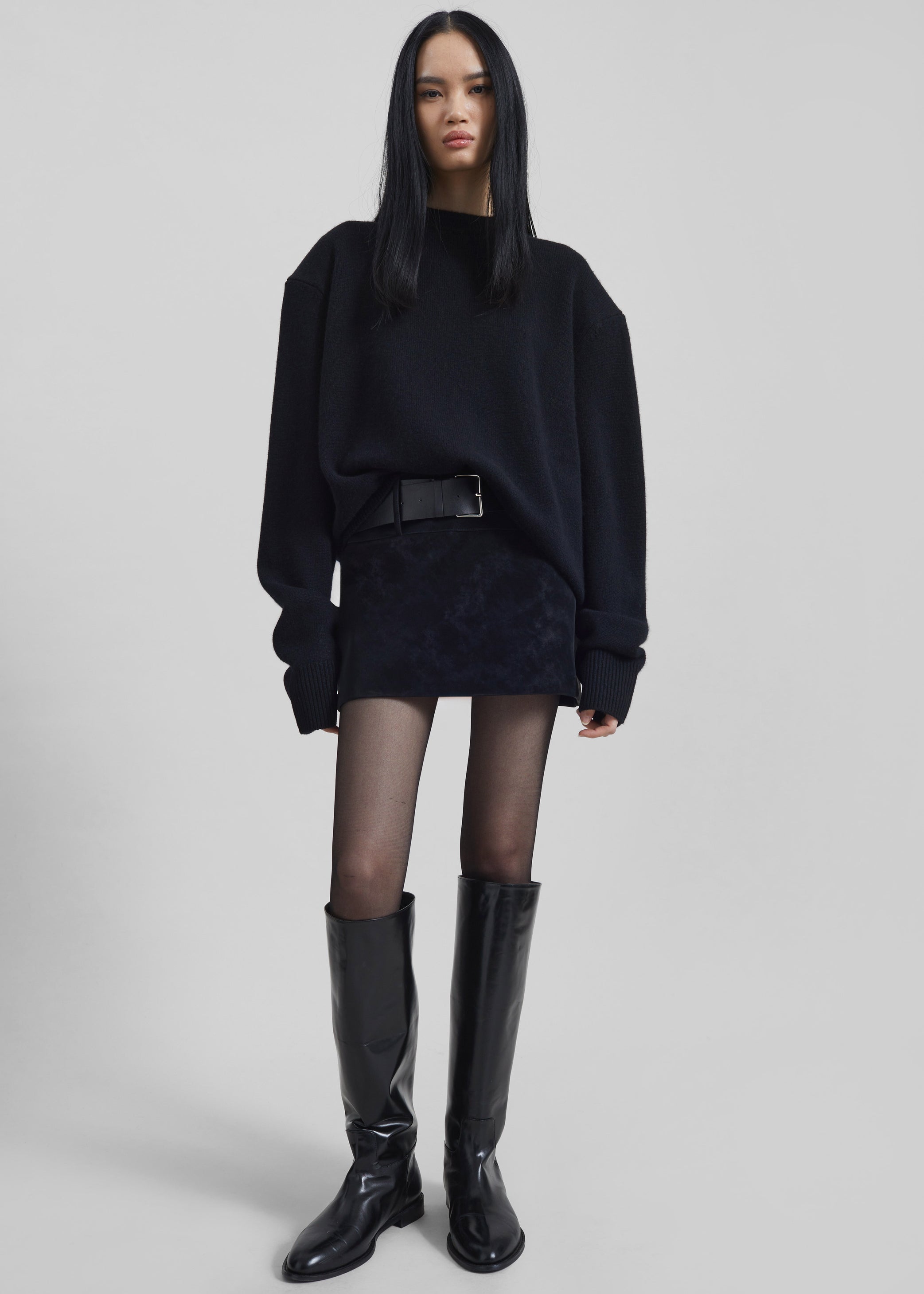 Shop the look image for Rafaela Padded Knit Sweater - Black