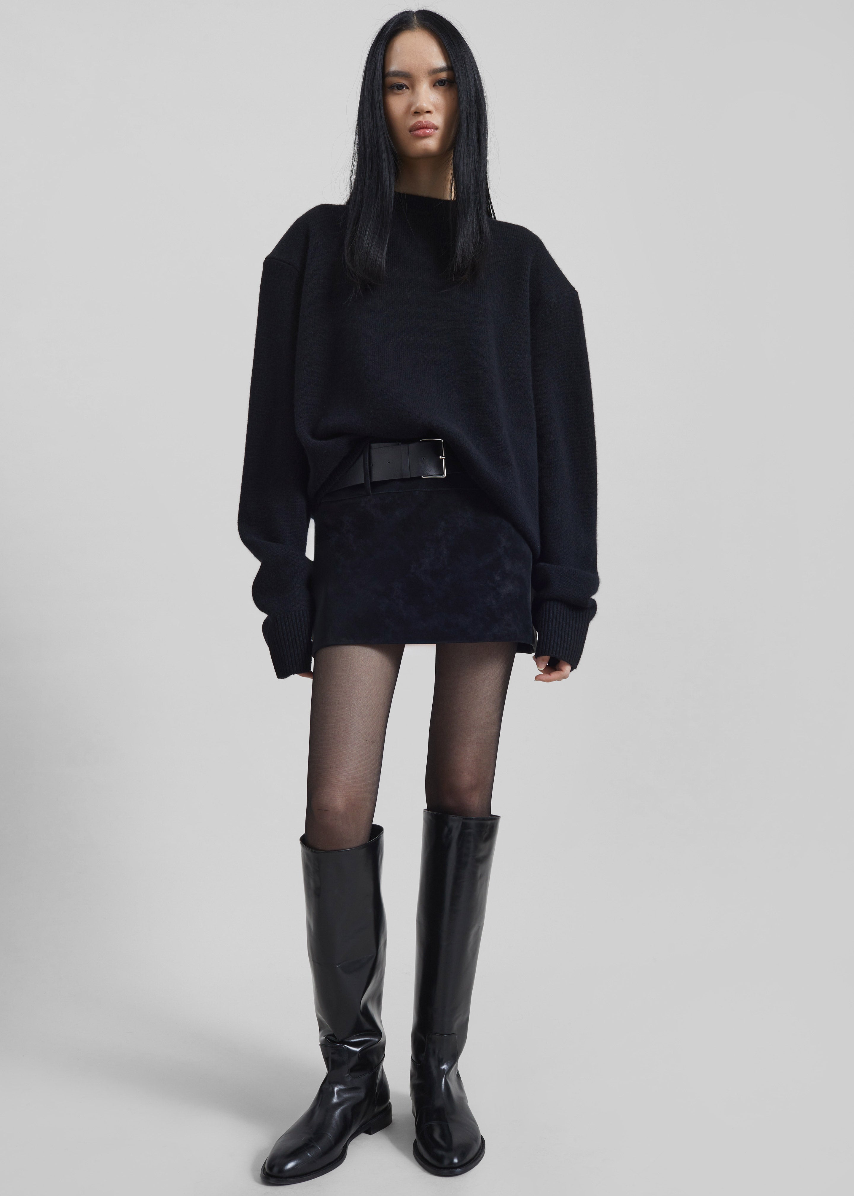 Rafaela Padded Knit Sweater - Black - 3