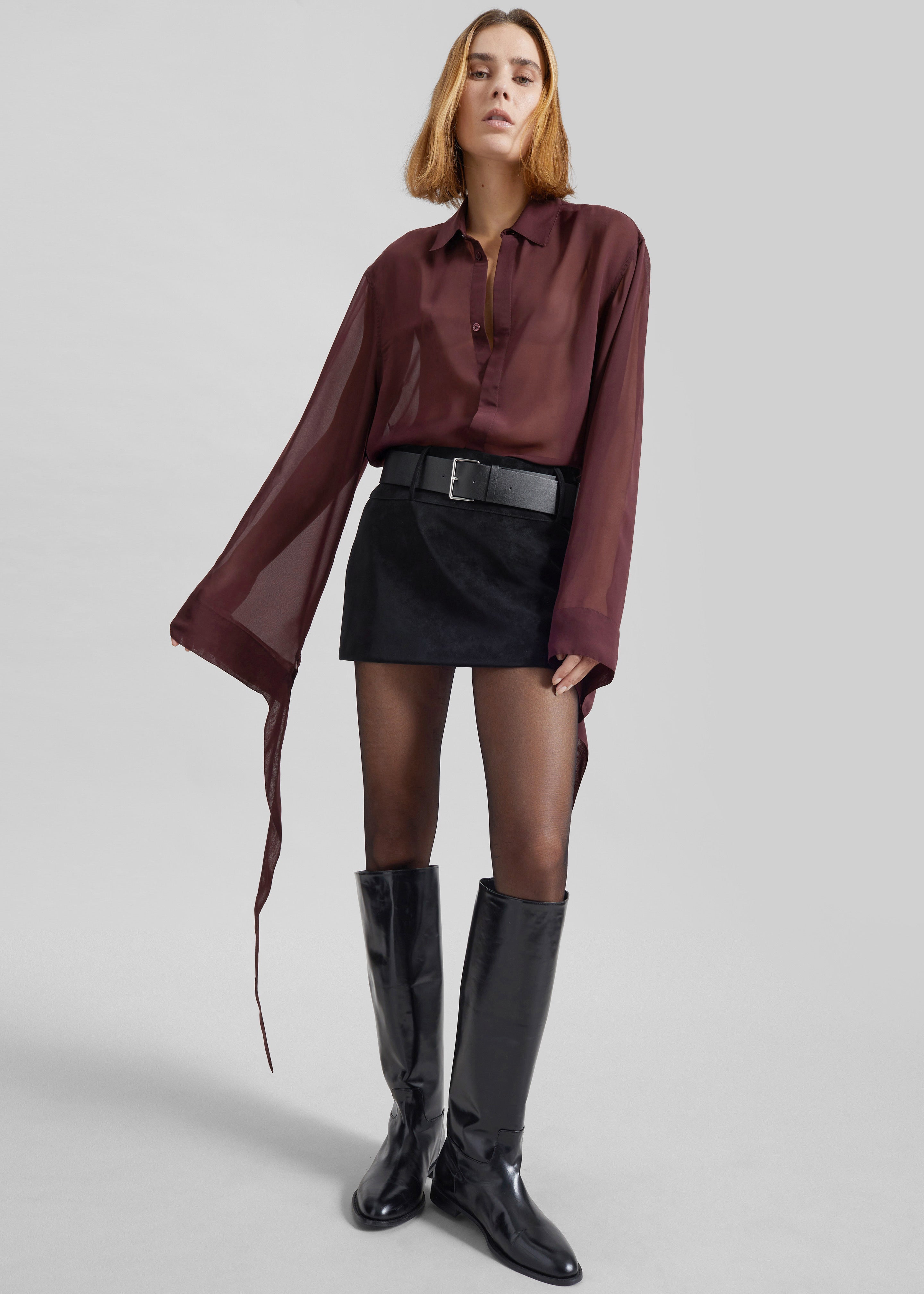 Arosa Belted Mini Skirt - Black - 6