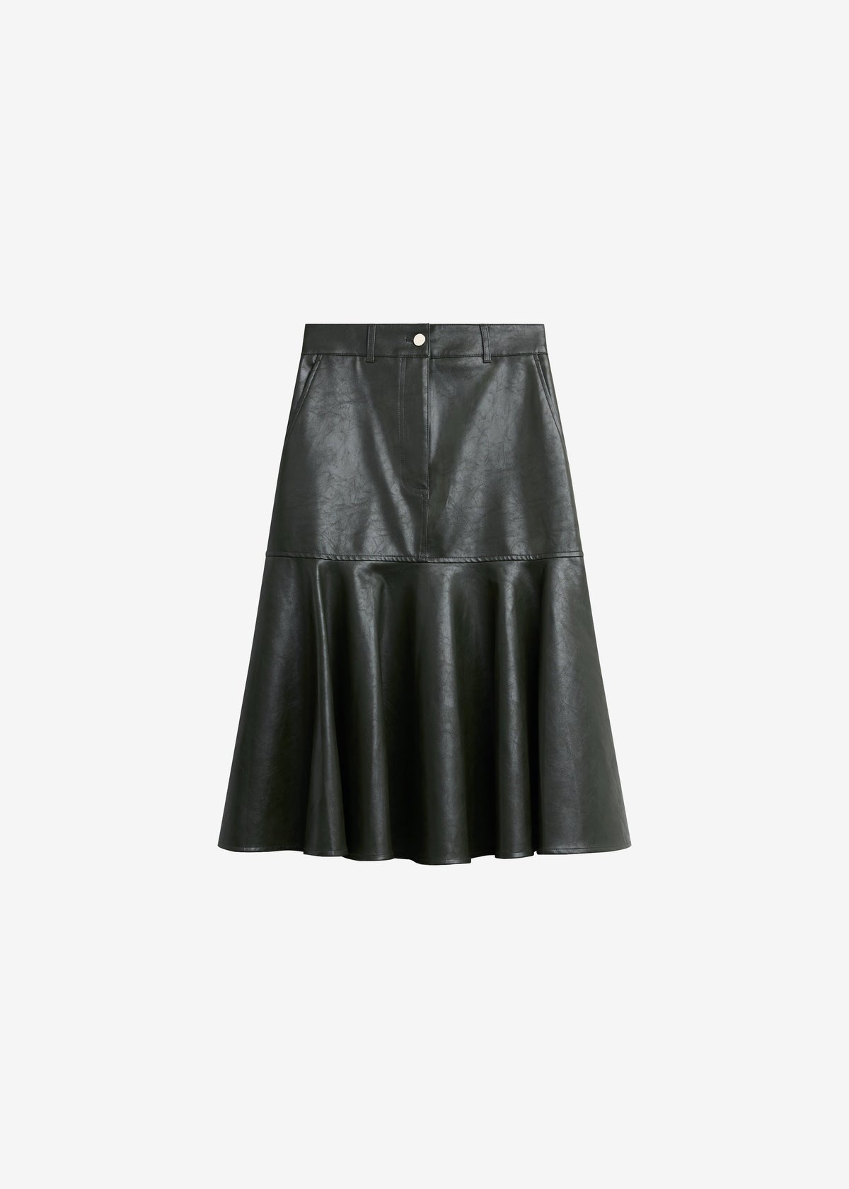 Arvika Faux Leather Mermaid Skirt - Dark Olive - 7
