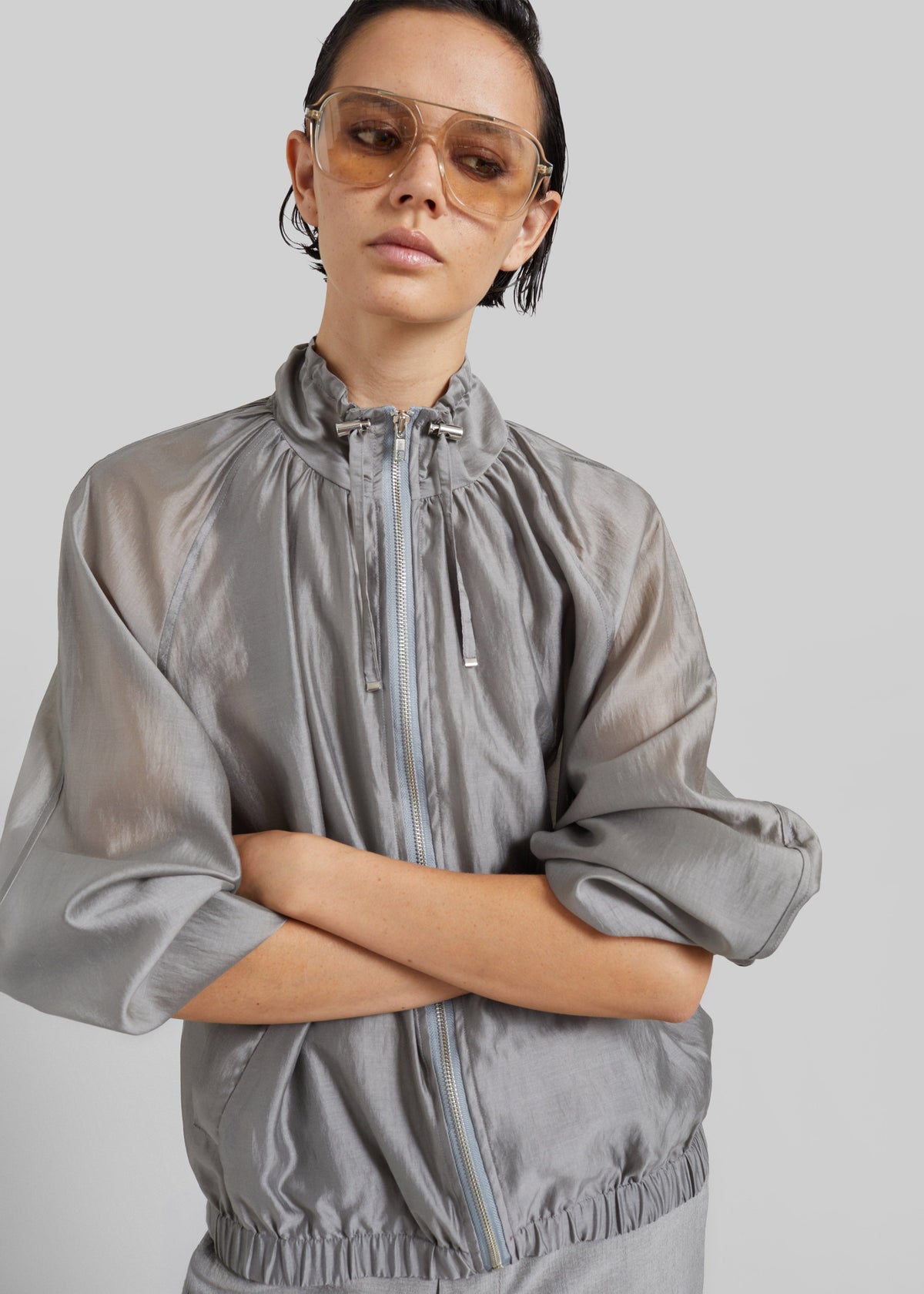 Arzon Sheer Jacket - Steel Grey - 1