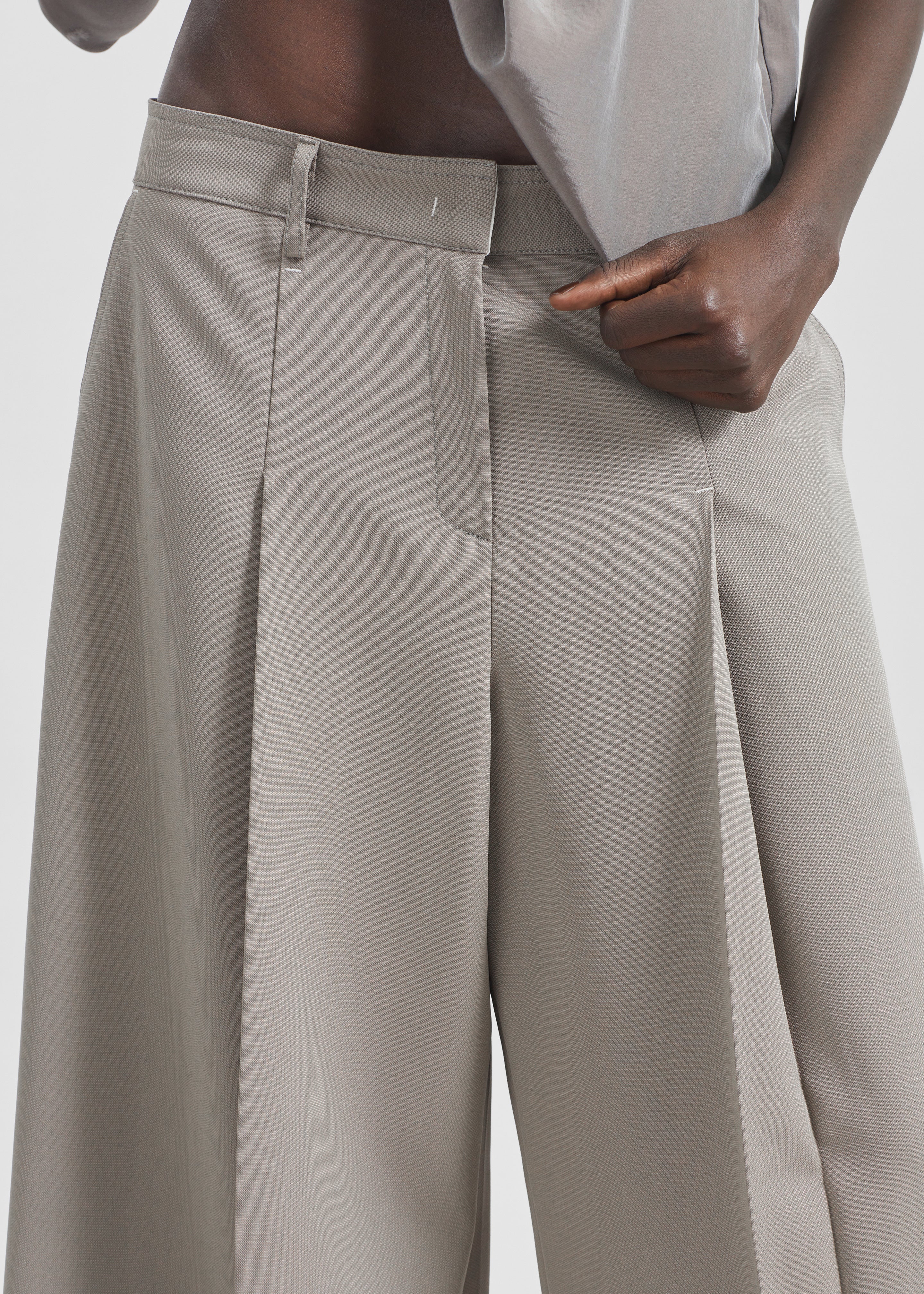 Ashbury Wide Trousers - Taupe - 4