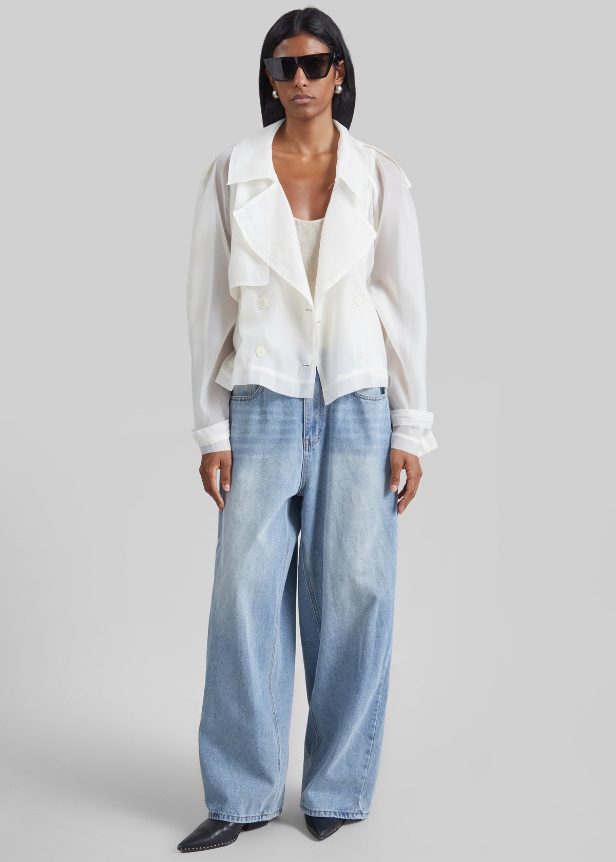 Asola Sheer Short Trench - Ivory - 3