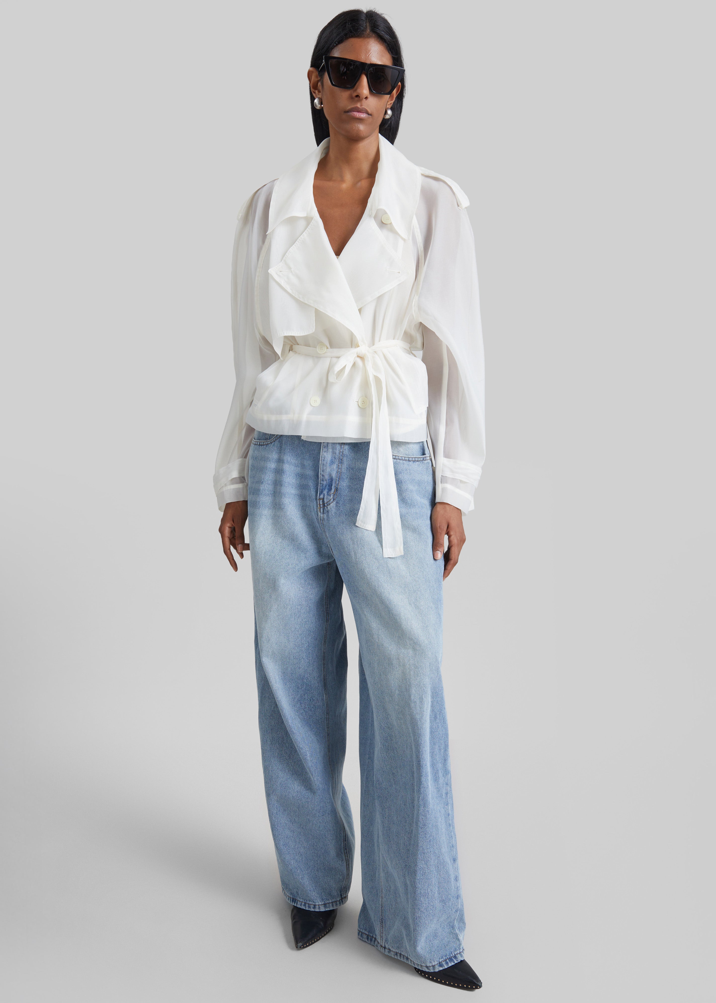 Asola Sheer Short Trench - Ivory - 5
