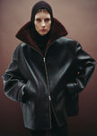 Aspen Faux Leather Jacket - Brown