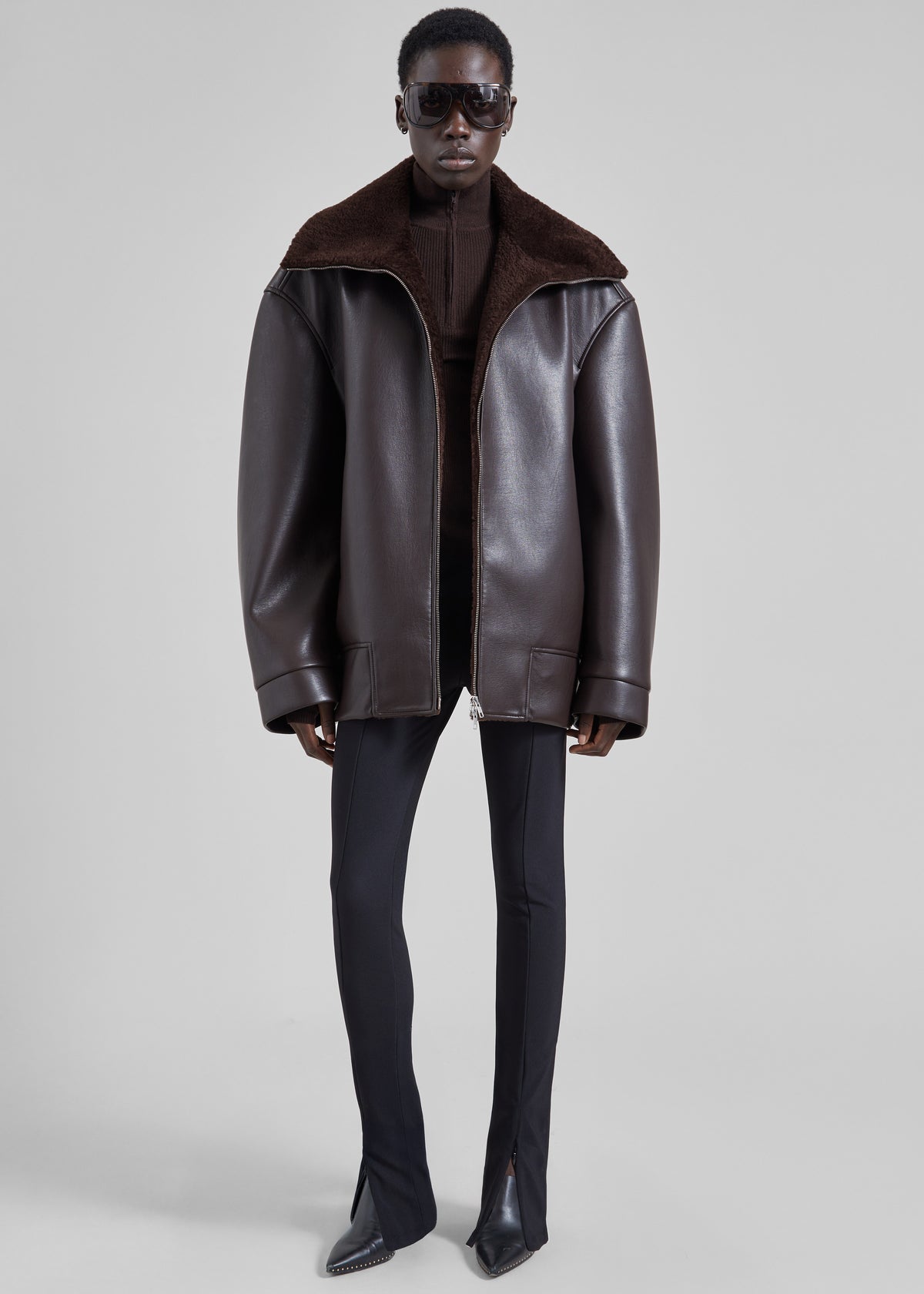 Giacca Aspen in similpelle - Marrone