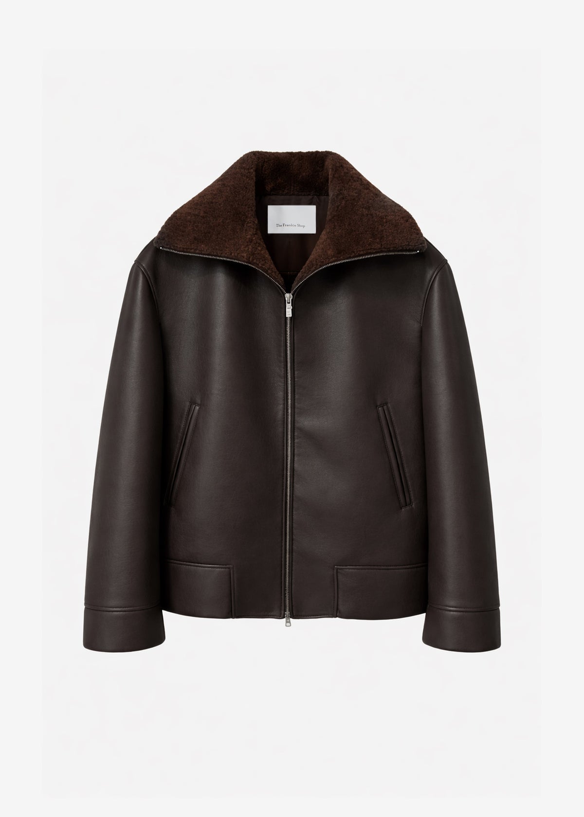 Aspen Faux Leather Jacket - Brown - 8