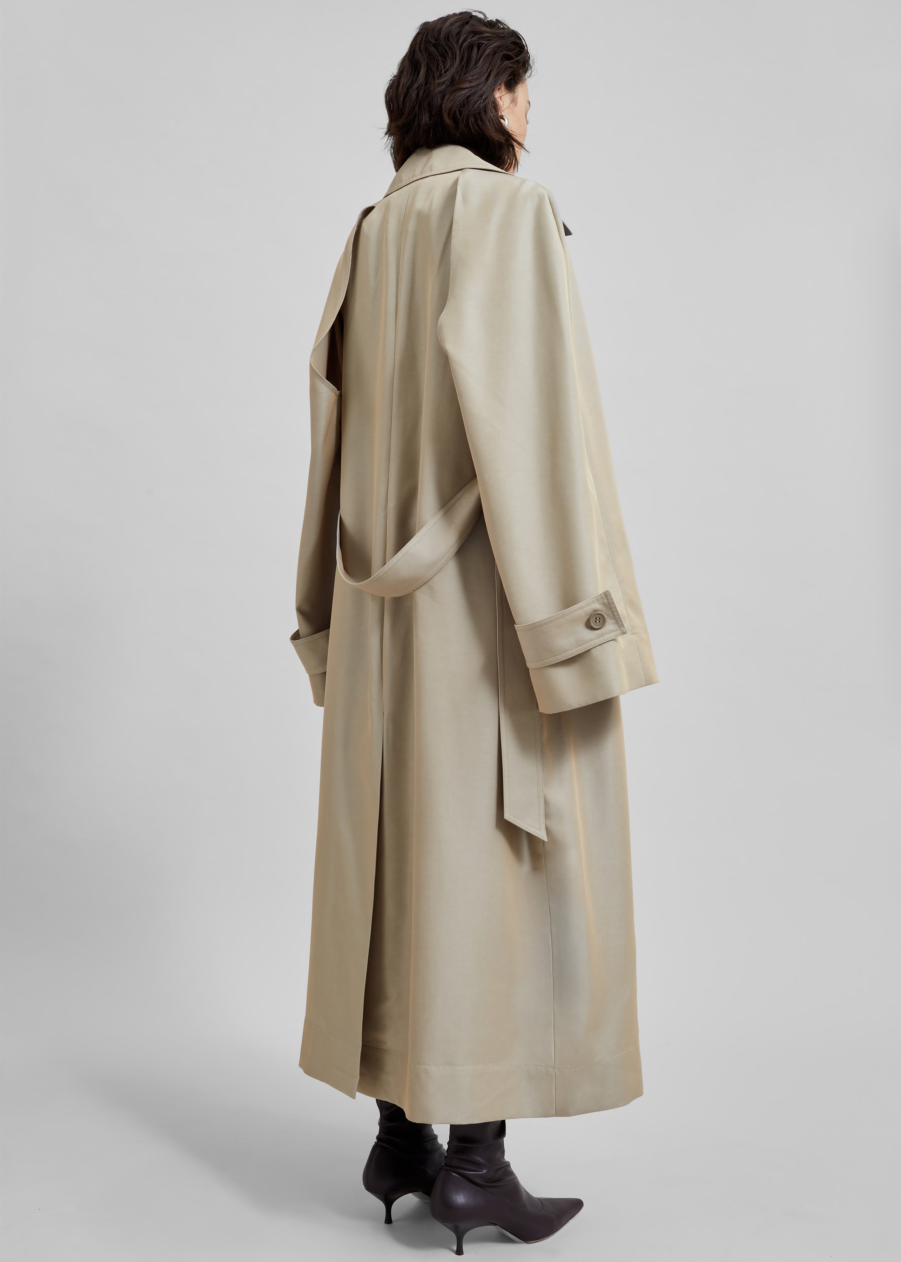 Astoria Cut-Out Raglan Sleeve Trench Coat - Beige - 11